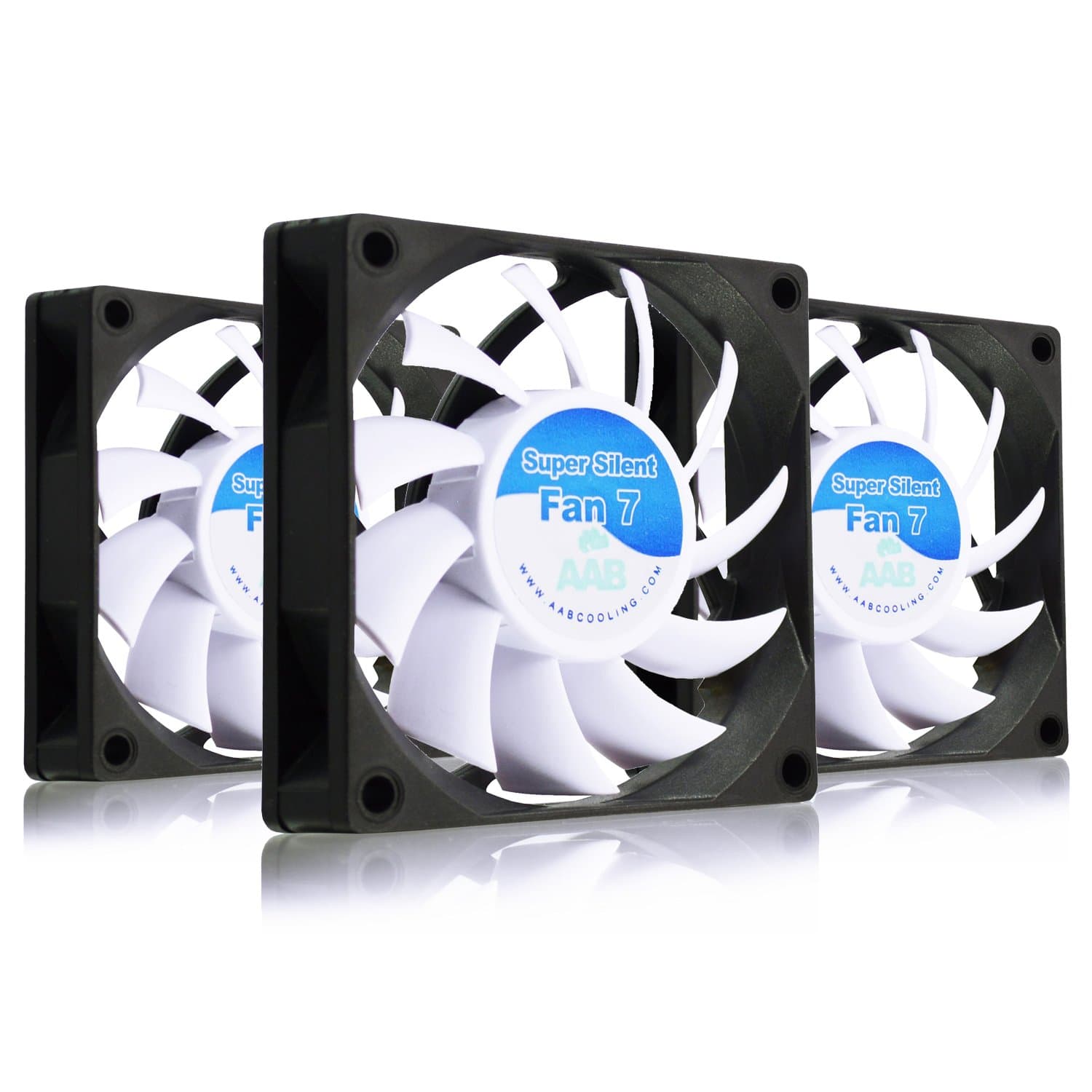 AABCOOLING Super Silent Fan 7 - Leise und Efizient 70mm Gehäuselüfter mit 4 Anti-Vibration-Pads - Silent Lüfter, 3D Drucker, PC Ventilator, Leise Fan - Wertpaket 3 Stück