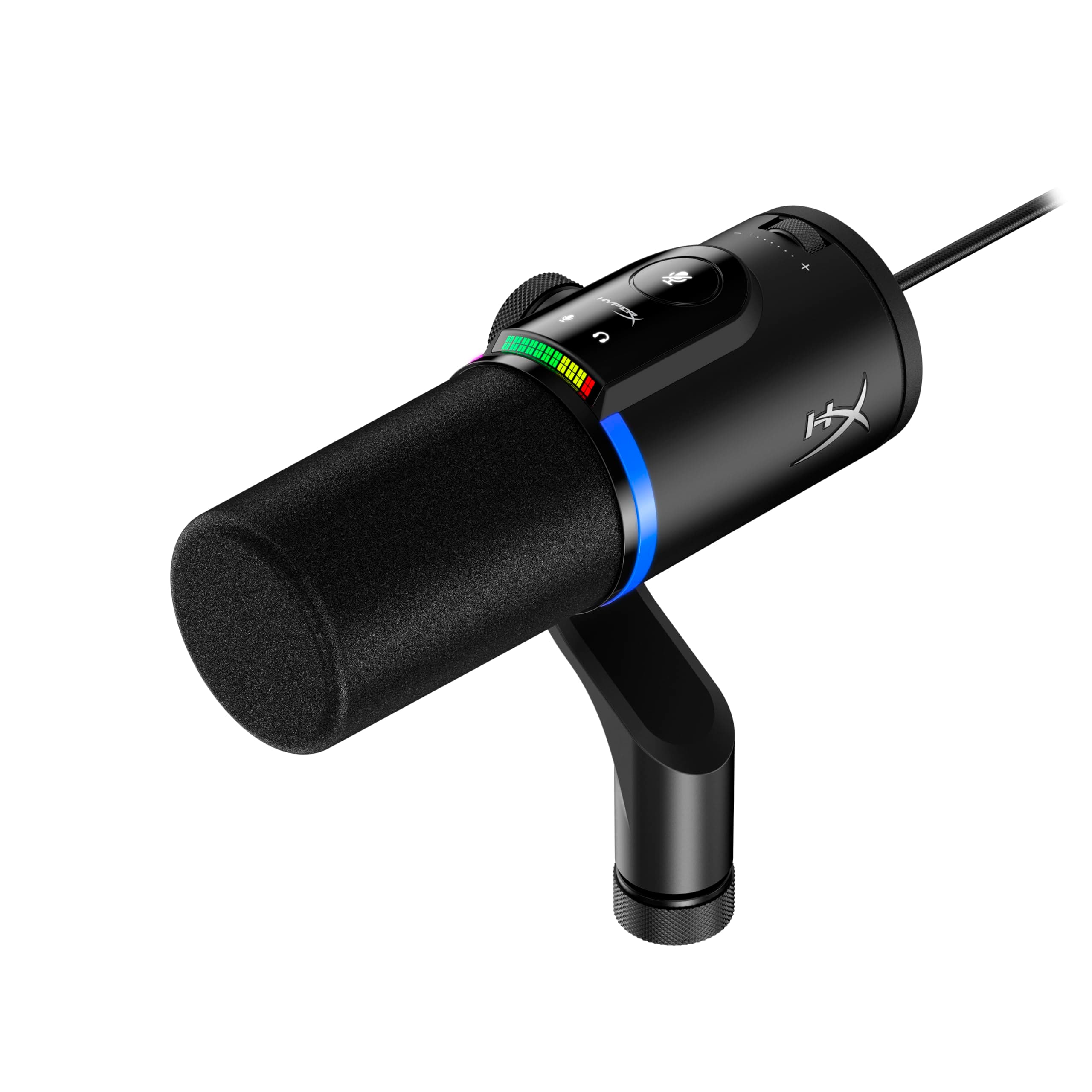 HyperX FlipCast Dynamisches USB/XLR-Mikrofon – Profi-Streaming & Podcast-Mikrofon mit Rauschunterdrückung, RGB-Beleuchtung, Onboard-Steuerung, 192 kHz/32-Bit, Schwarz