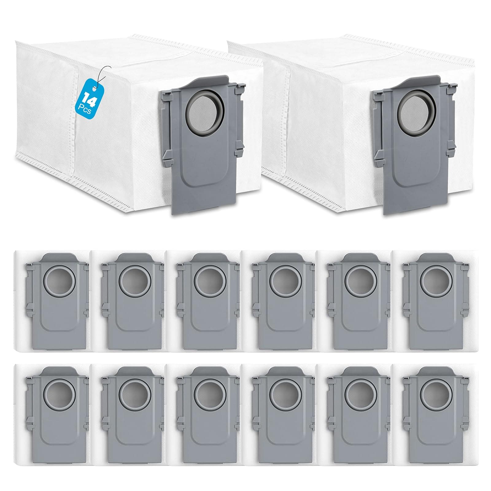 14 Stück Staubbeutel für Roborock S8 MaxV Ultra/Qrevo/Qrevo Pro/Saros 10R/Saros 10/QV35A/Qrevo S/Qrevo Slim/Qrevo Curv S5X/Qrevo Edge/Qrevo MaxV Staubsauger Absaugstation - Ersatz Staubsaugerbeutel