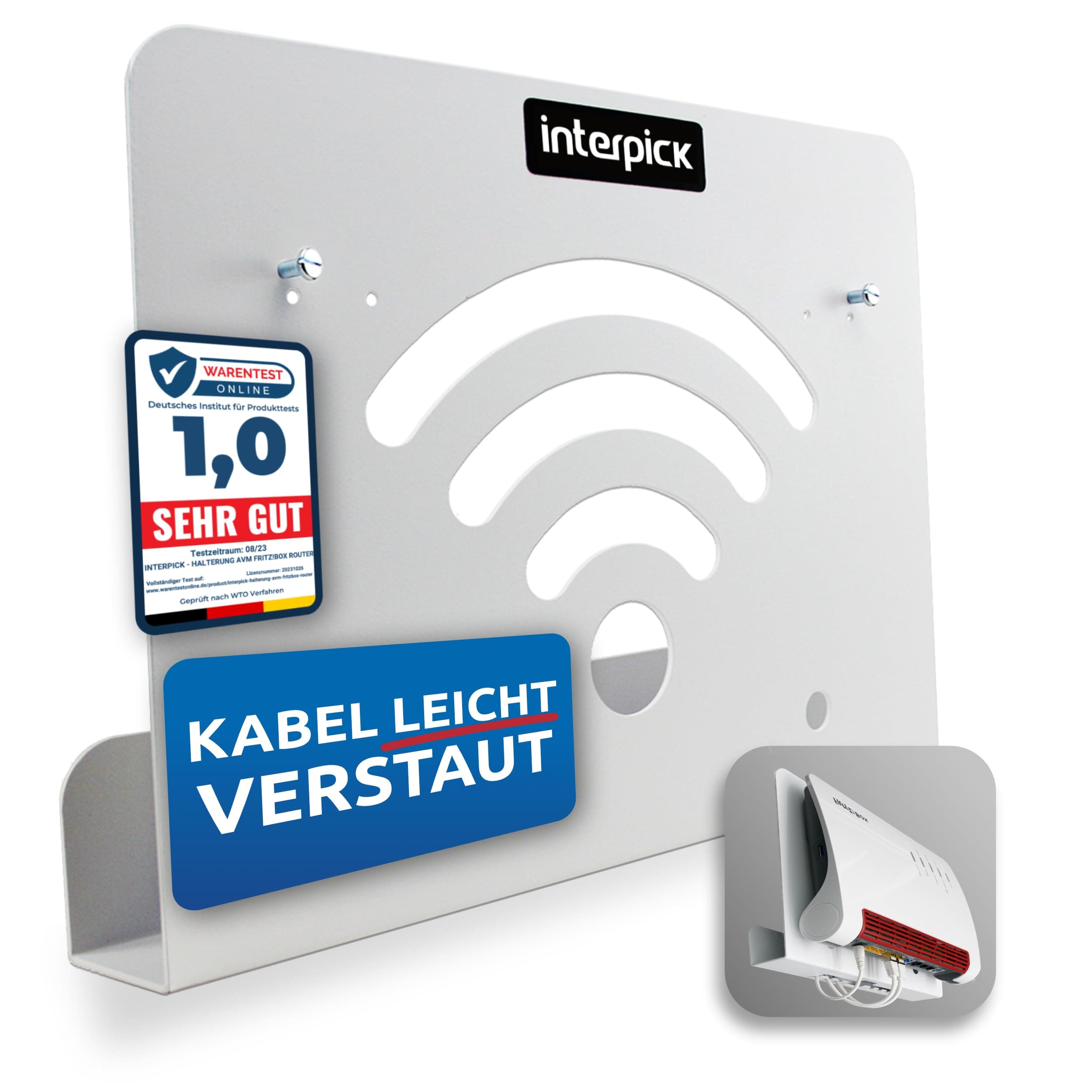Wandhalterung für AVM FritzBox Modem Router mit Kabelmanagement 7690 7590 AX 6660 Cable 7530 5530 8850 6850 6660 6890 7490