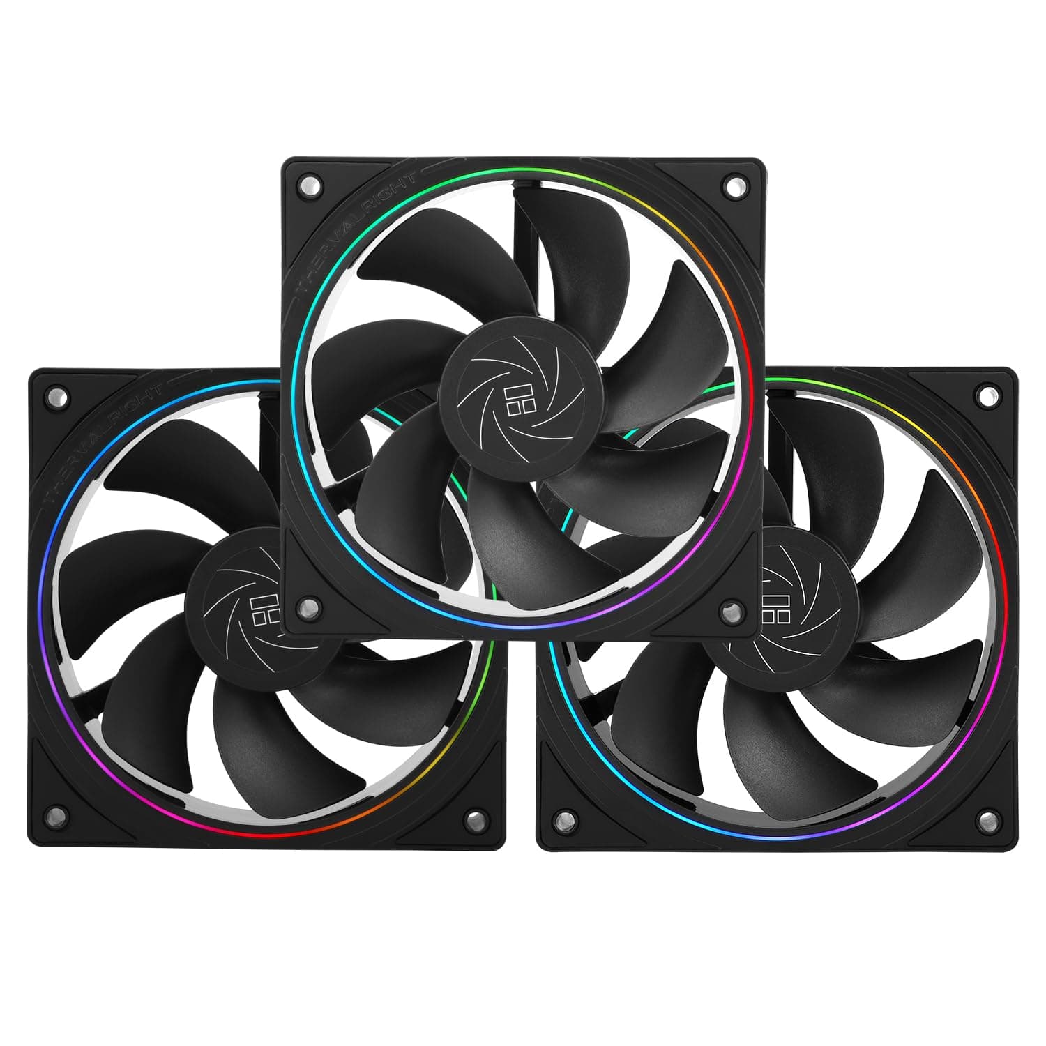 Thermalright TL-S12R X3 CPU Fan 120mm Reverse Fan Case Kühler Fan Kommt mit ARGB Beleuchtung, CPU Kühler mit 1500RPM Geschwindigkeit, Schwarz PC PWM Silent Computer Fan,Satz Lüfter