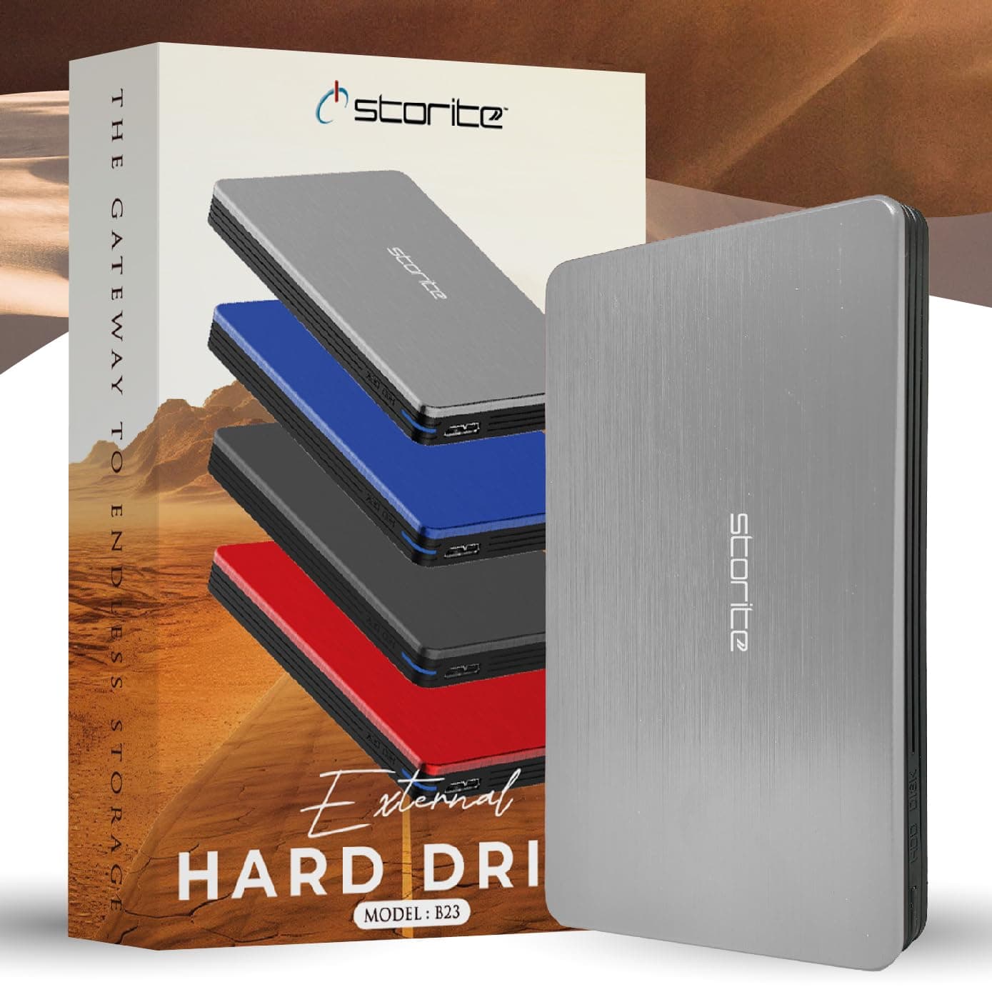 Storite Externe Festplatte 120 GB USB 3.0 Leichte Datensicherungs- und Speicherfestplatte Tragbare Gaming-Festplatte Speichererweiterungsfestplatte für Spiele Laptop PC Mac Desktop (Silber)