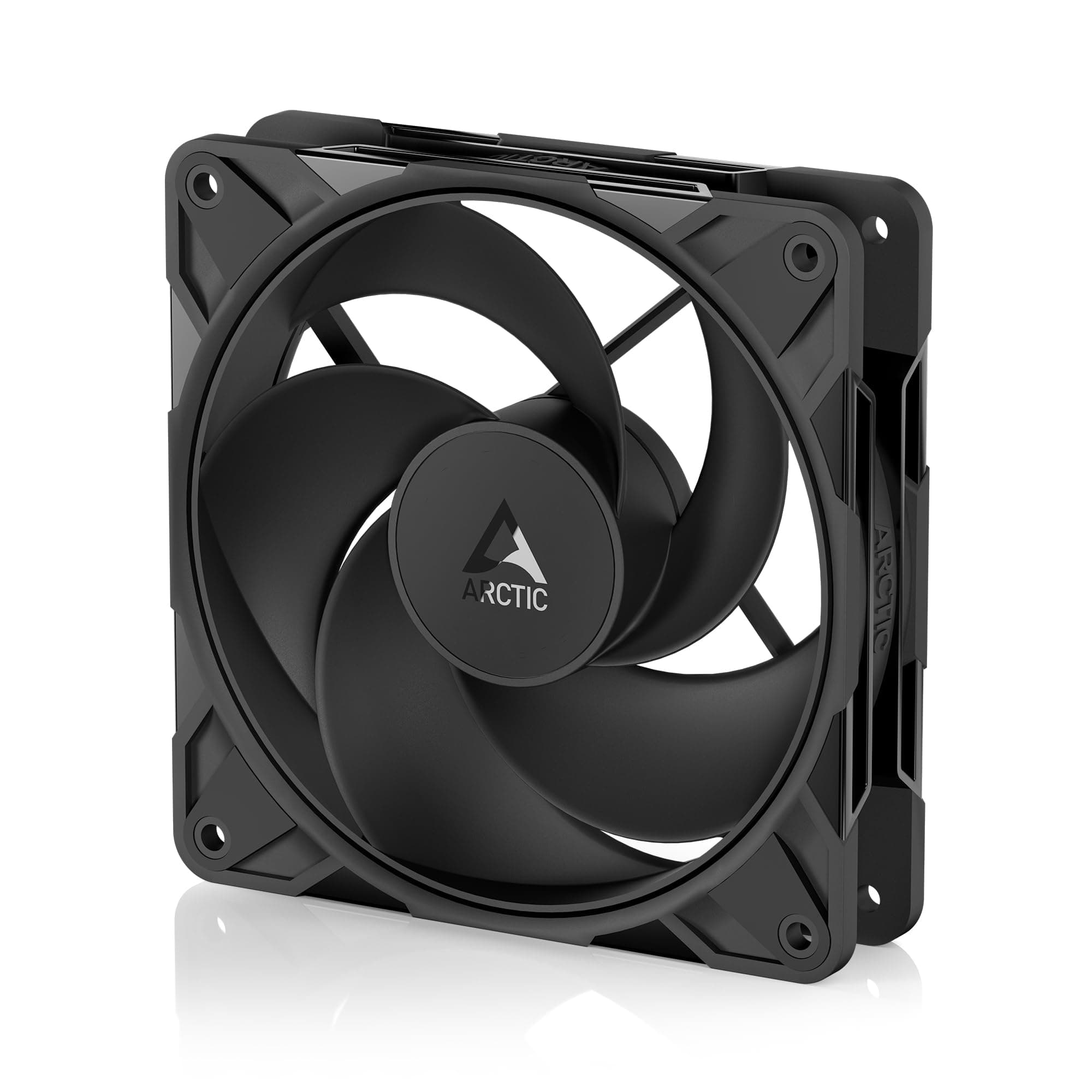 ARCTIC P12 Pro Reverse – 120 mm Premium-Lüfter mit Reverse Airflow, PWM-Lüfter mit Y-Kabelsplitter, 500-3000 rpm, 0 rpm <5% PWM, Hydrodynamisches Gleitlager, 4-Pin - Schwarz