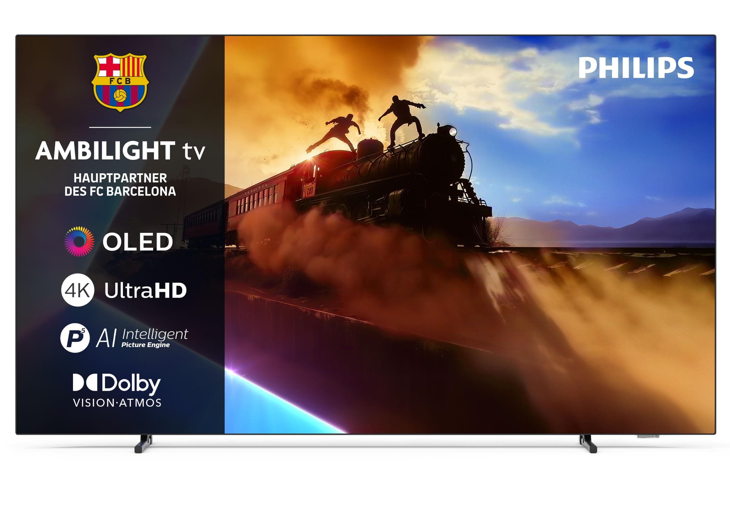 Philips Ambilight 65OLED760 4K OLED Smart TV - 65 Zoll Display mit P5 AI Perfect Picture Engine Ultra HD, Titan OS, Dolby Vision und Atmos Sound - Funktioniert mit Alexa und Google Sprachassistent
