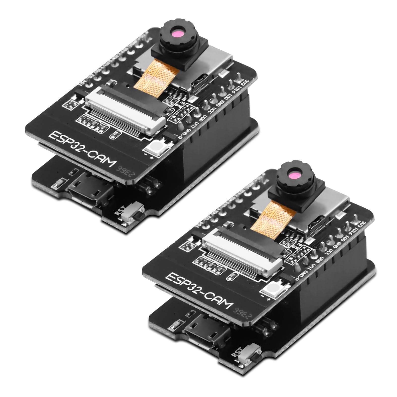 APKLVSR 2 Stück ESP32-CAM Entwicklungsplatine,ESP32 CAM MB WiFi/Bluetooth Entwicklung Board DC 5V Dual-Core-Entwicklungsplatine mit OV2640 Kamera TF Card Module,Micro USB Port,kompatibel mit Arduino