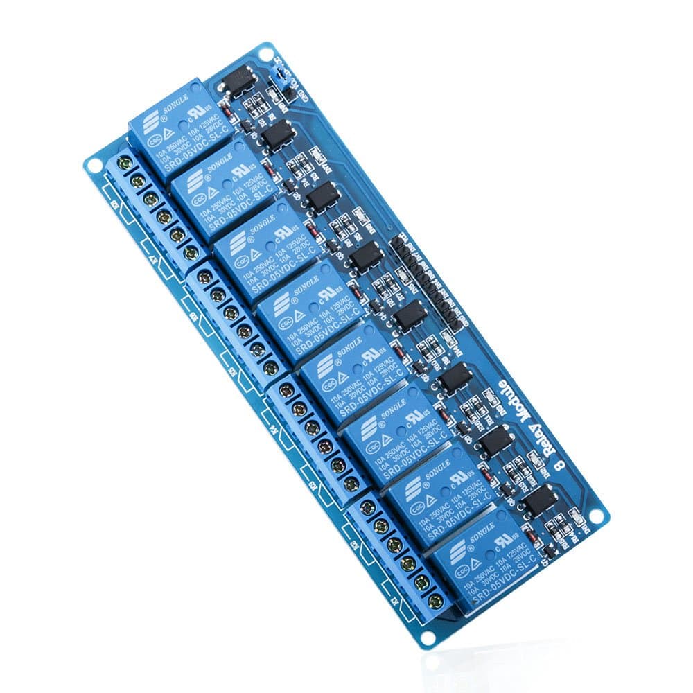 ELEGOO 8 Kanal DC 5V Relaismodul mit Optokoppler für Arduino UNO R3 1280 DSP ARM PIC AVR STM32, Blau