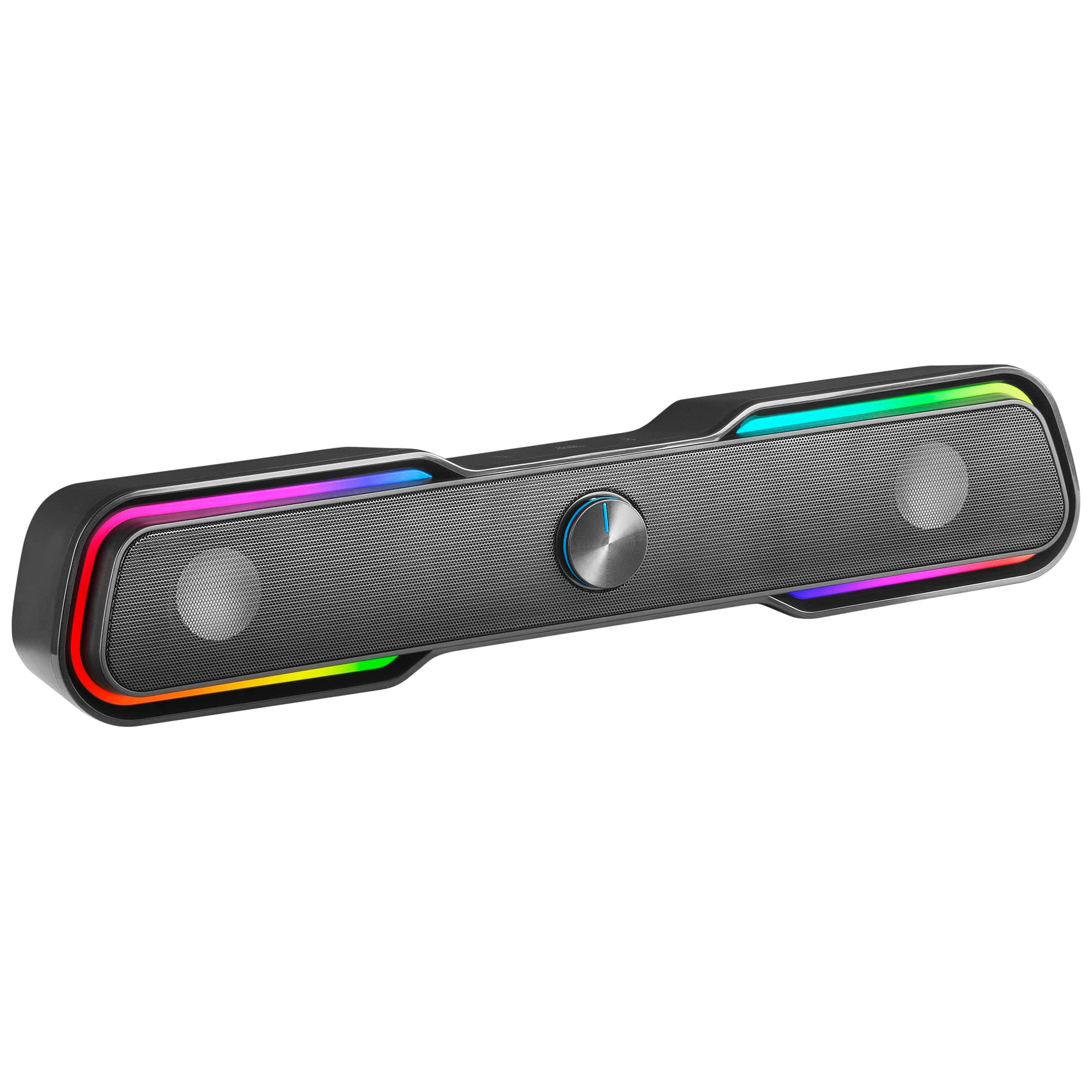 Mars Gaming MSBX, 10W Gaming-Soundbar, Dynamische RGB-Beleuchtung, DSP-Soundprozessor, Bluetooth 5.0 + Klinke, Mehrstufiger Raumklang, Schwarz