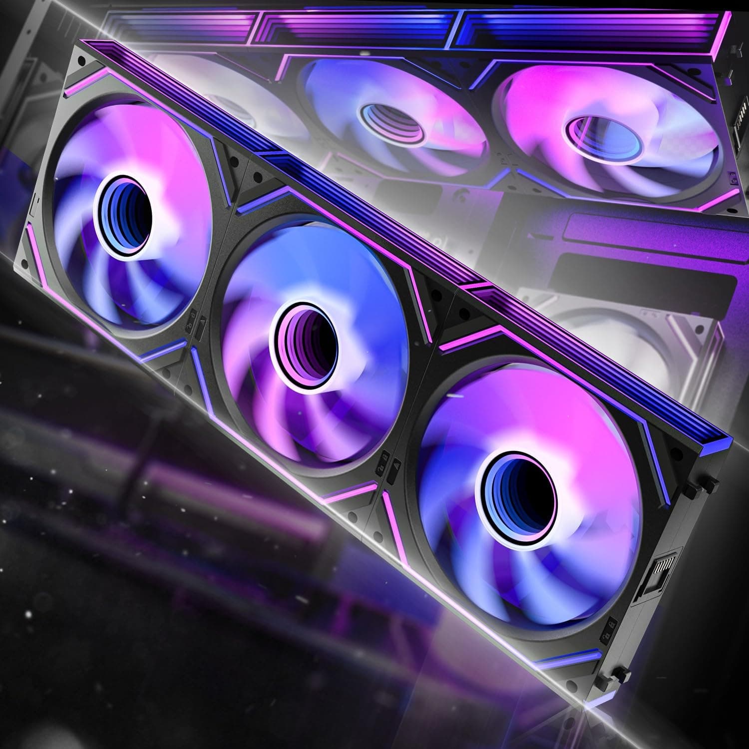 AsiaHorse DAWN Pro RGB PC Lüfter 120MM Gehäuselüfter 3 Stück, ARGB Daisy Chain PC Lüfter [Infinity Mirror] [HDB] 71 CFM/1850 RPM/2.6MMH2O 4 Pin PWN & 5V 3Pin ARGB für Asus Aura ASRock GIGABYTE MSI