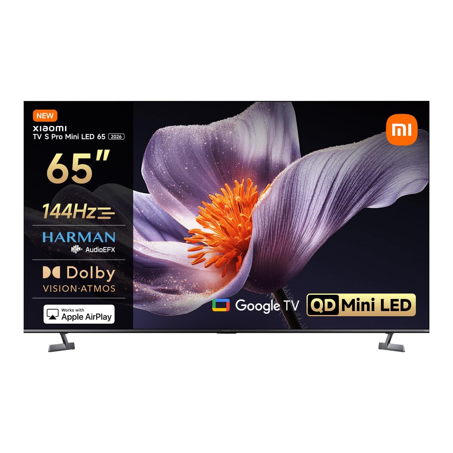 XIAOMI TV S Pro Mini LED 65, Smart TV, 4K QLED 144Hz Google TV, Dolby Vision, Dolby Atmos, HDR 10+, DTS-X, Harman AudioEFX, Triple Tuner, DVB-T2, Prime Video, Google Assistant, Airplay 2