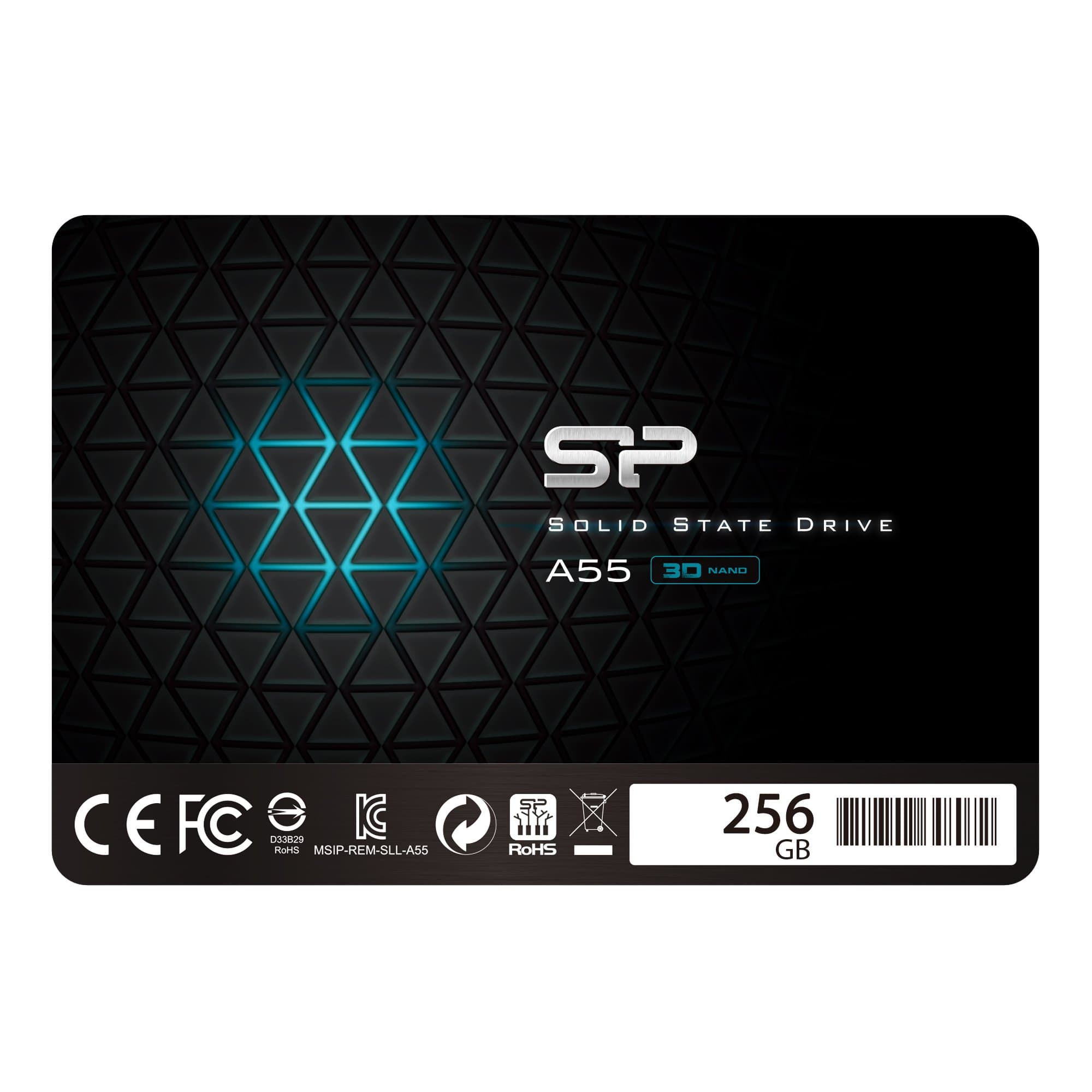 Silicon Power SSD 256GB 3D NAND A55 SLC Cache Performance Boost 2,5 Zoll SATA III 7mm (0,28") Interne SSD, Festkörper-Laufwerk