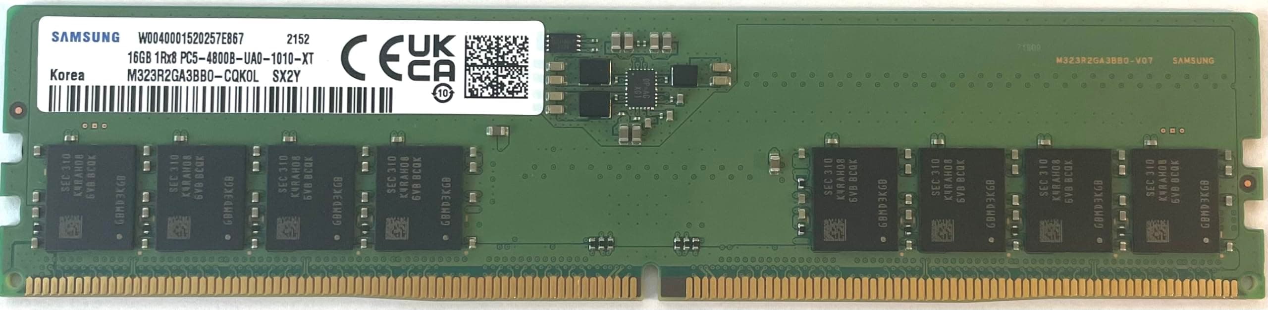 Samsung M323R2GA3BB0-CQK 16GB DDR5-4800 PC5-38400 4800MHz UDIMM Non-ECC Desktop RAM Memory Module