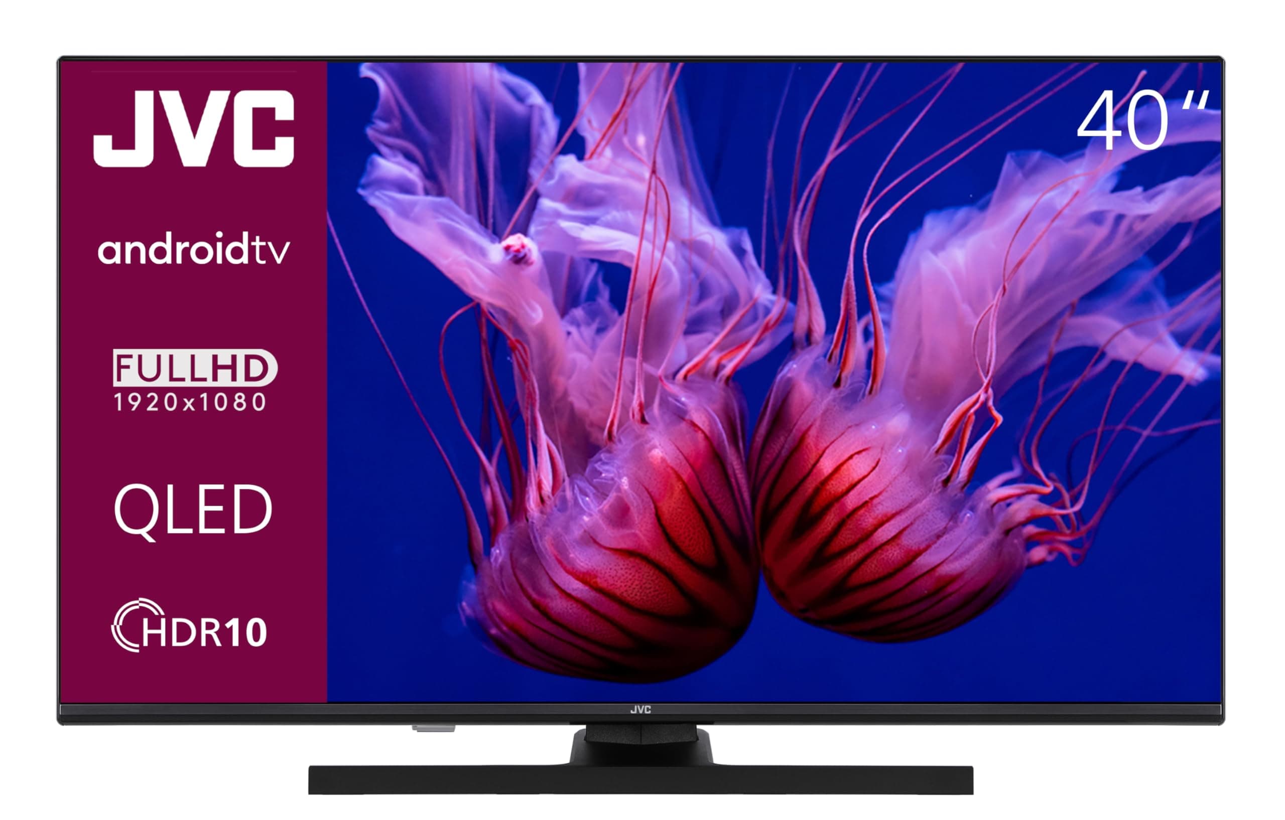 JVC QLED TV 40 Zoll Fernseher Full HD Android Smart TV (HDR, Triple-Tuner, Bluetooth) LT-40VQF545A
