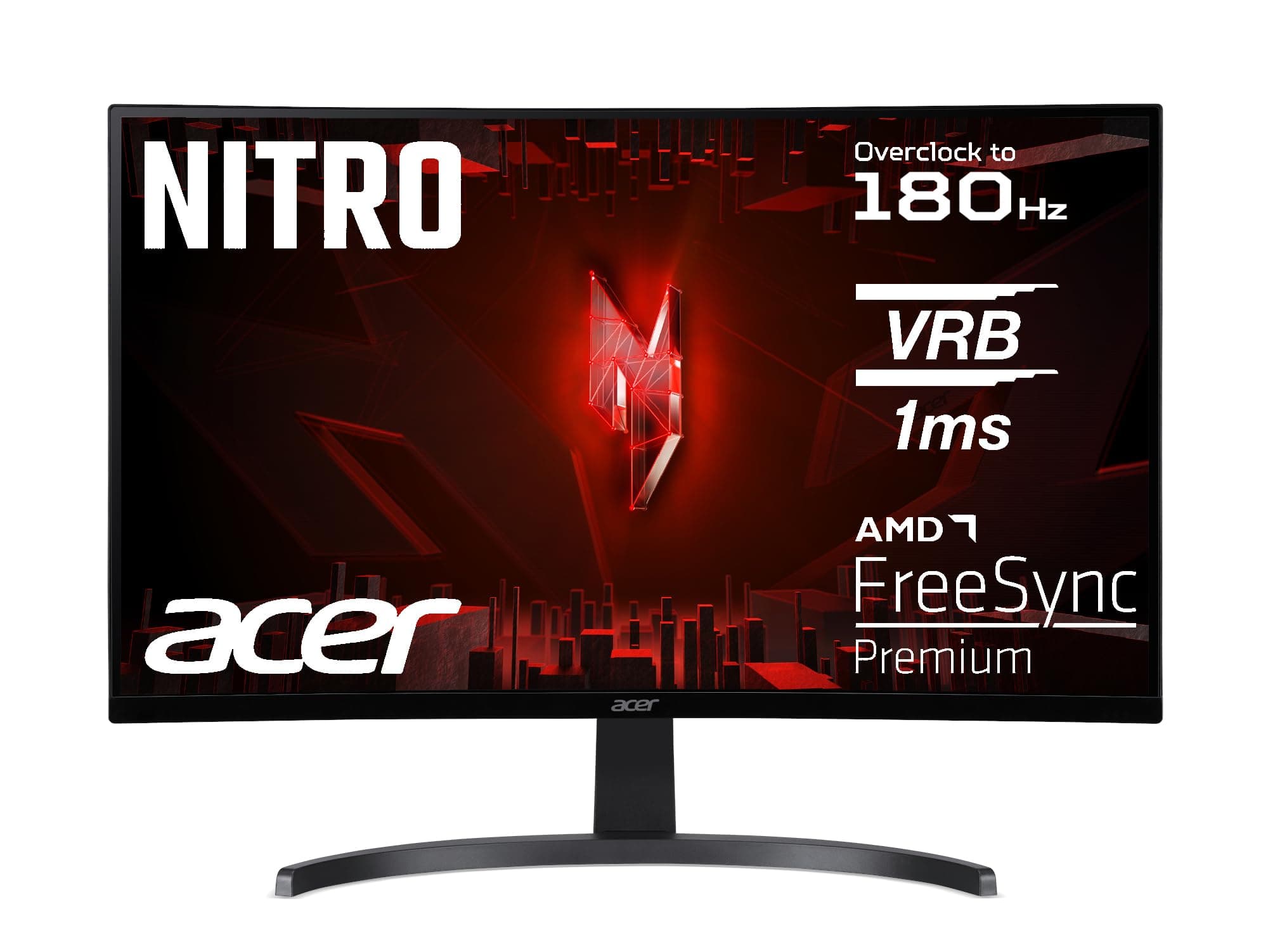 acer Nitro ED273 S3 Gaming Monitor 27 Zoll (69 cm Bildschirm) Full HD, 165 Hz (180Hz OC), 1ms(VRB), 1x HDMI 2.0, 1x HDMI 1.4, 1xDP 1.2, AMD FreeSync Premium, schwarz