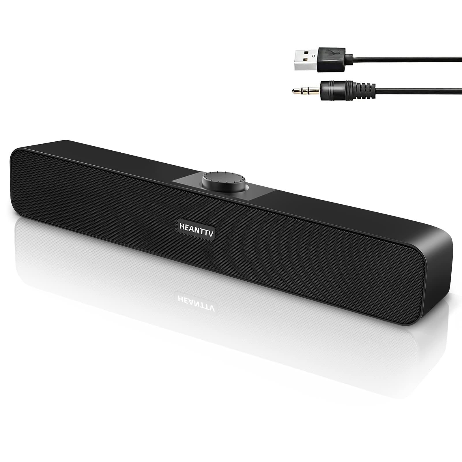 Lautsprecher PC, pc Boxen, 3,5 mm Aux, 2.0 USB 3W*2 Verdrahtet Angetrieben mit 2 Membranen Verdrahtet Soundbar mit Stereo, Lautsprecher für pc, Notebook, Desktop, Laptop, Smartphone