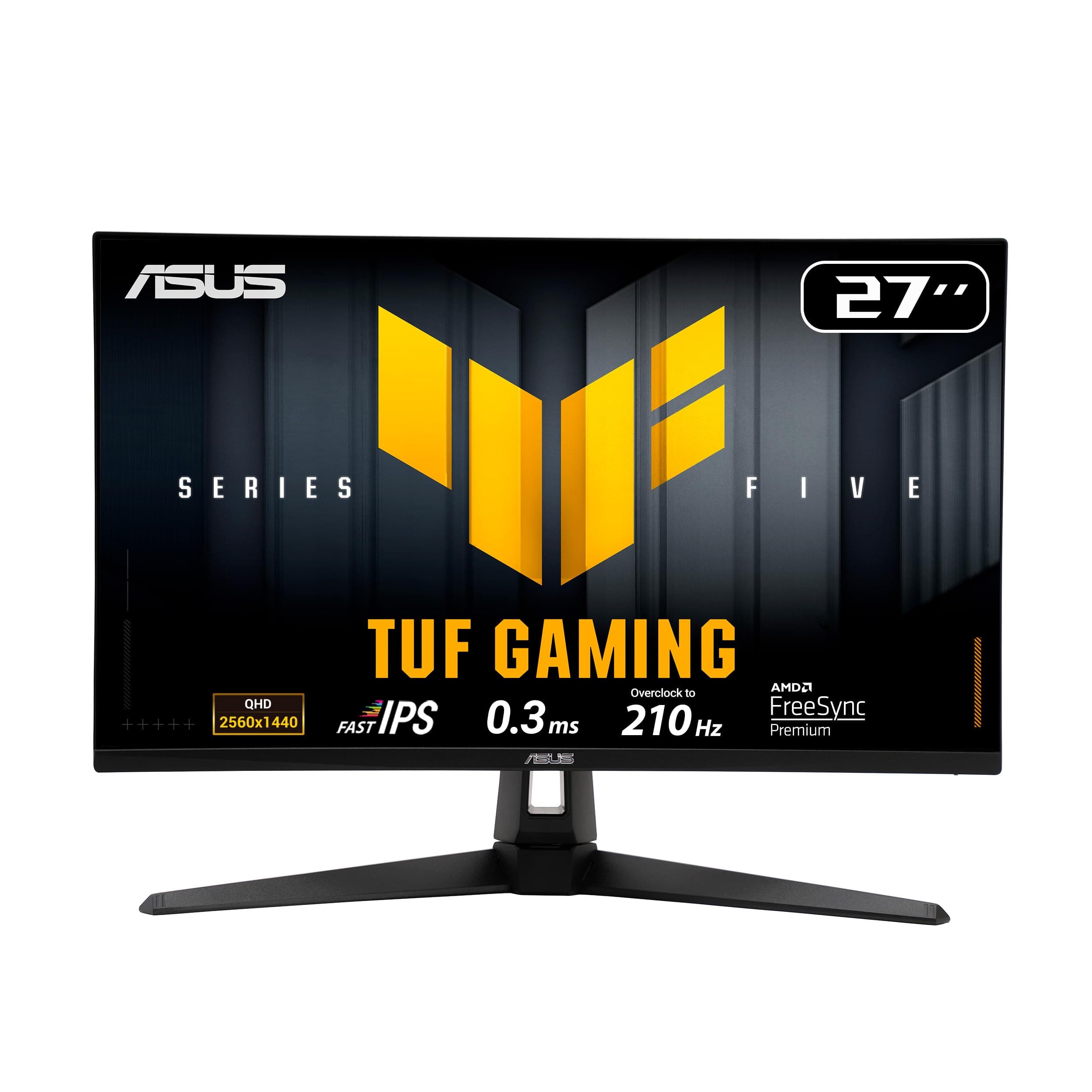 ASUS TUF Gaming VG27AQ5A QHD Monitor (27 Zoll, 2560 x 1440, 210Hz (OC), Fast IPS, ELMB Sync, 0,3ms Reaktionszeit, Lautsprecher, HDMI, DisplayPort, Gaming AI)