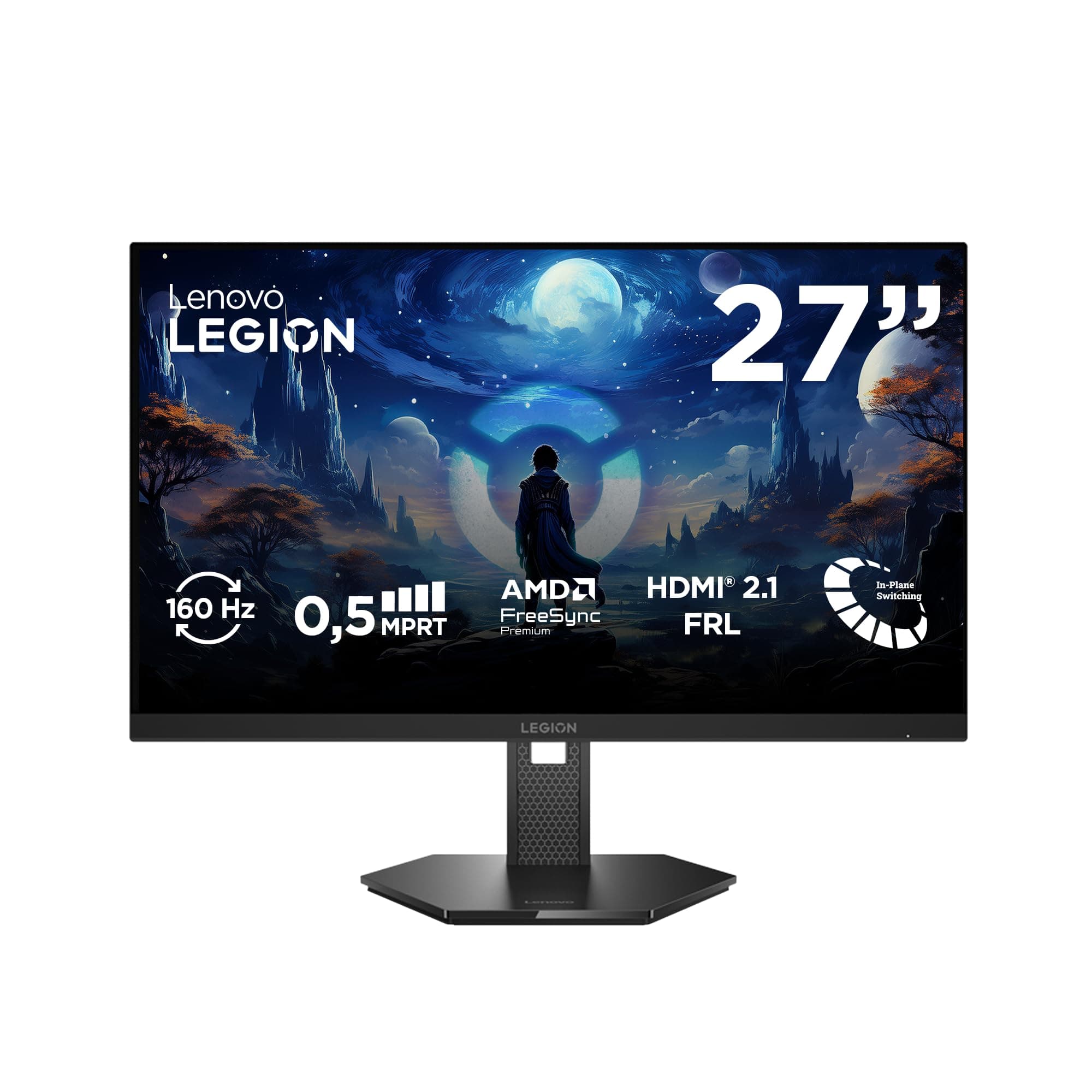 Lenovo Legion 27U-10 | 27" UHD WLED Gaming Monitor | 3840x2160 | 16:9 | 160Hz | 0.5ms Reaktionszeit | HDMI |DisplayPort | Audio 3.5mm | 3-seitig-Panel | TÜV Augenschutz | schwarz | 6.2 kg