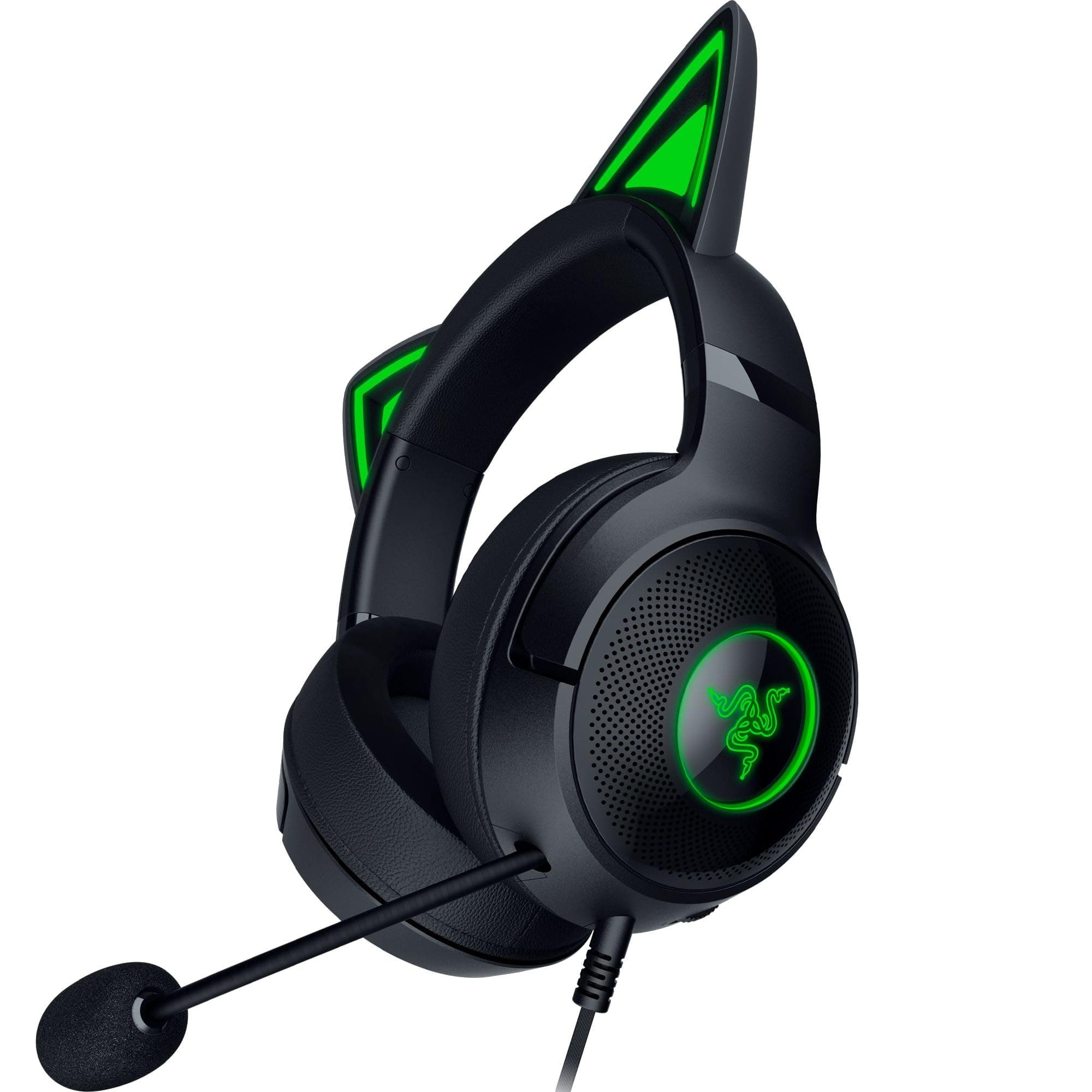 Razer Kraken Kitty V2 - Kabelgebundenes RGB-Headset mit Katzenohren (Reaktive Streaming-Beleuchtung, HyperClear Mikro, Triforce 40mm Treiber, 7.1 Surround Sound) Schwarz