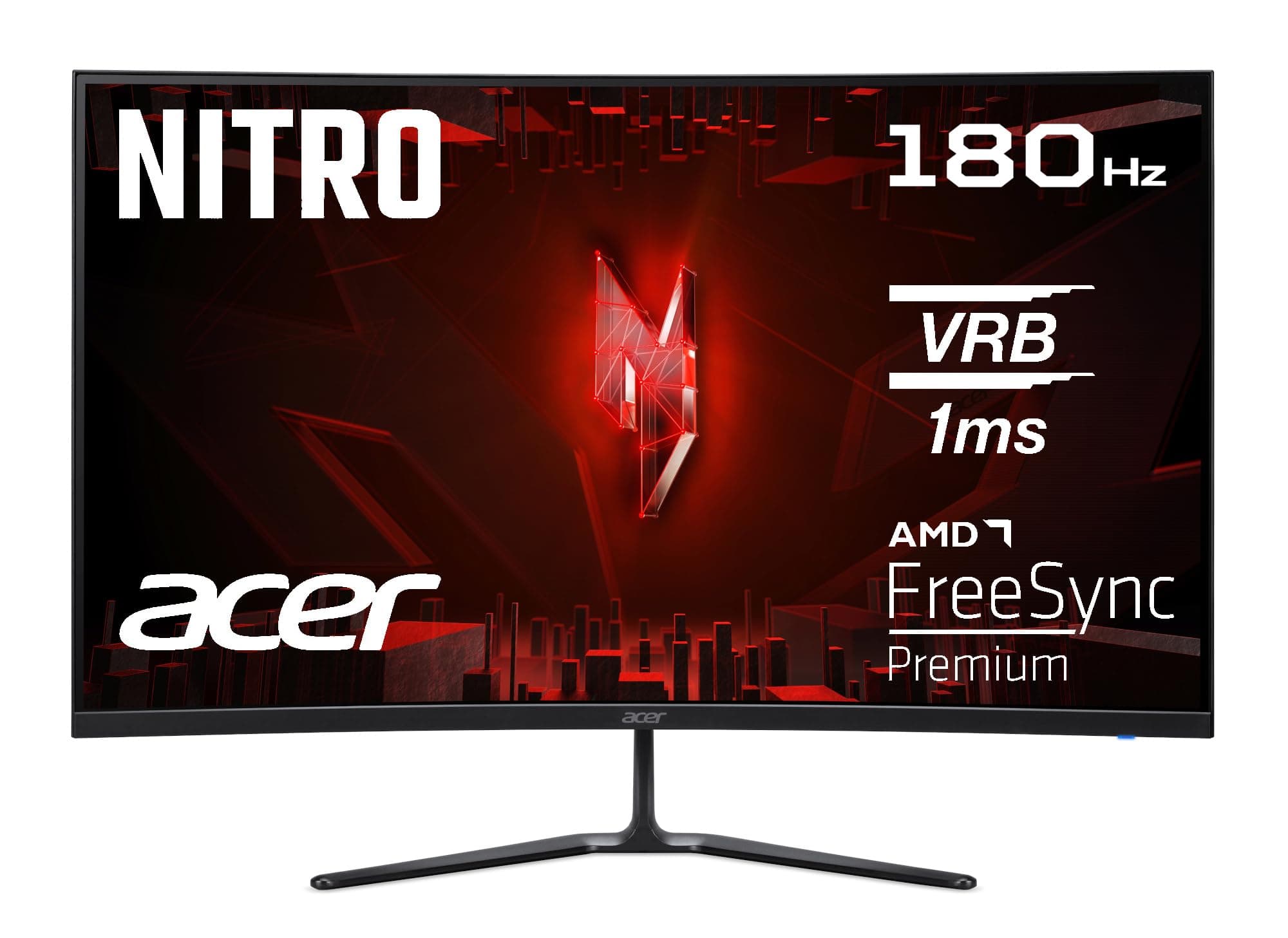 acer Nitro ED320QR S3 Gaming Monitor 31,5 Zoll (80 cm Bildschirm) Full HD, 180Hz, 1ms(VRB), 2xHDMI 2.0, DP 1.4, Curved, DP/HDMI FreeSync Premium, Schwarz