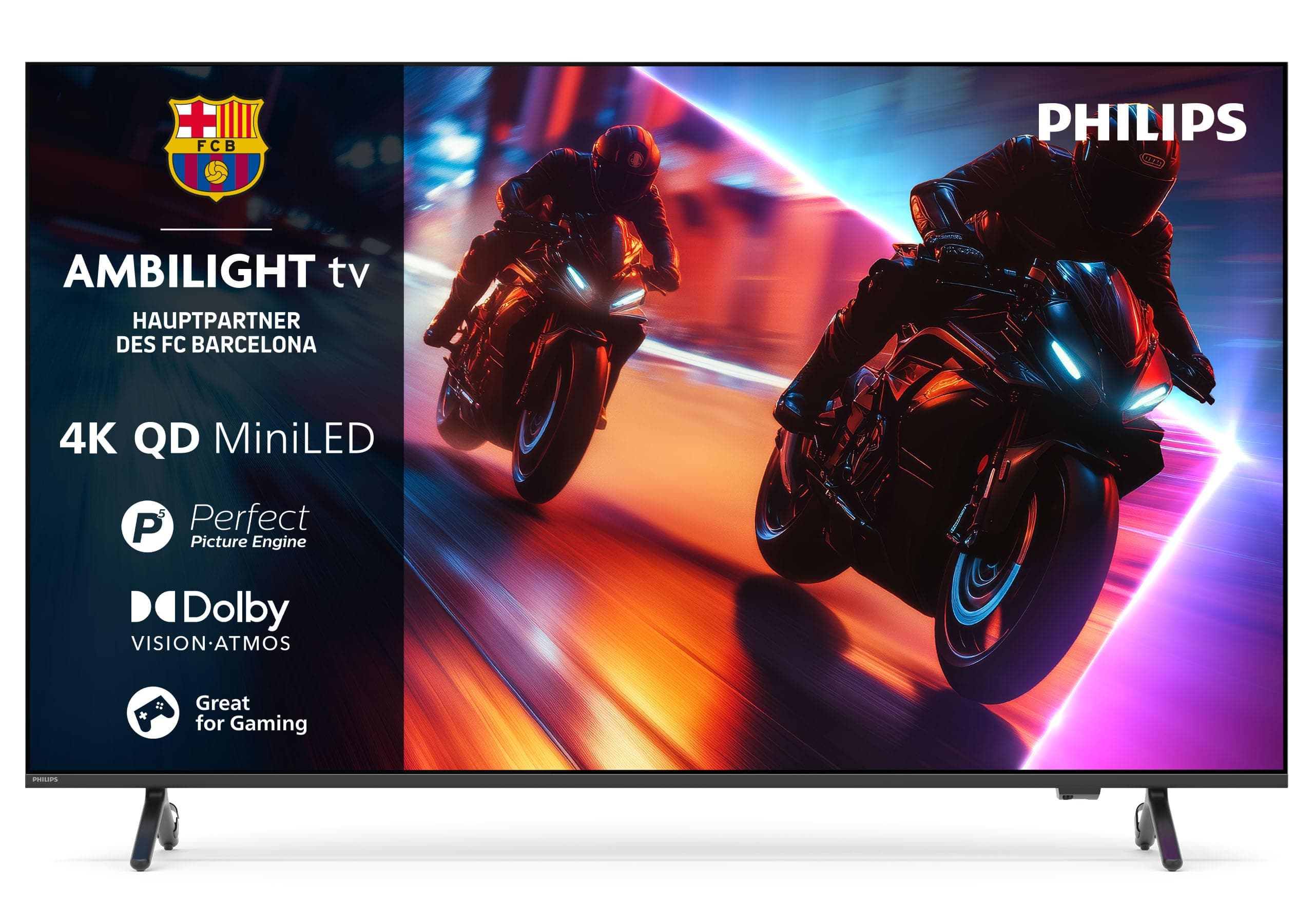 Philips Ambilight 75MLED910 Mini LED 4K Smart TV - 75 Zoll Display mit P5 Perfect Picture Engine Ultra HD, Titan OS, Dolby Vision Und Dolby Atmos Sound
