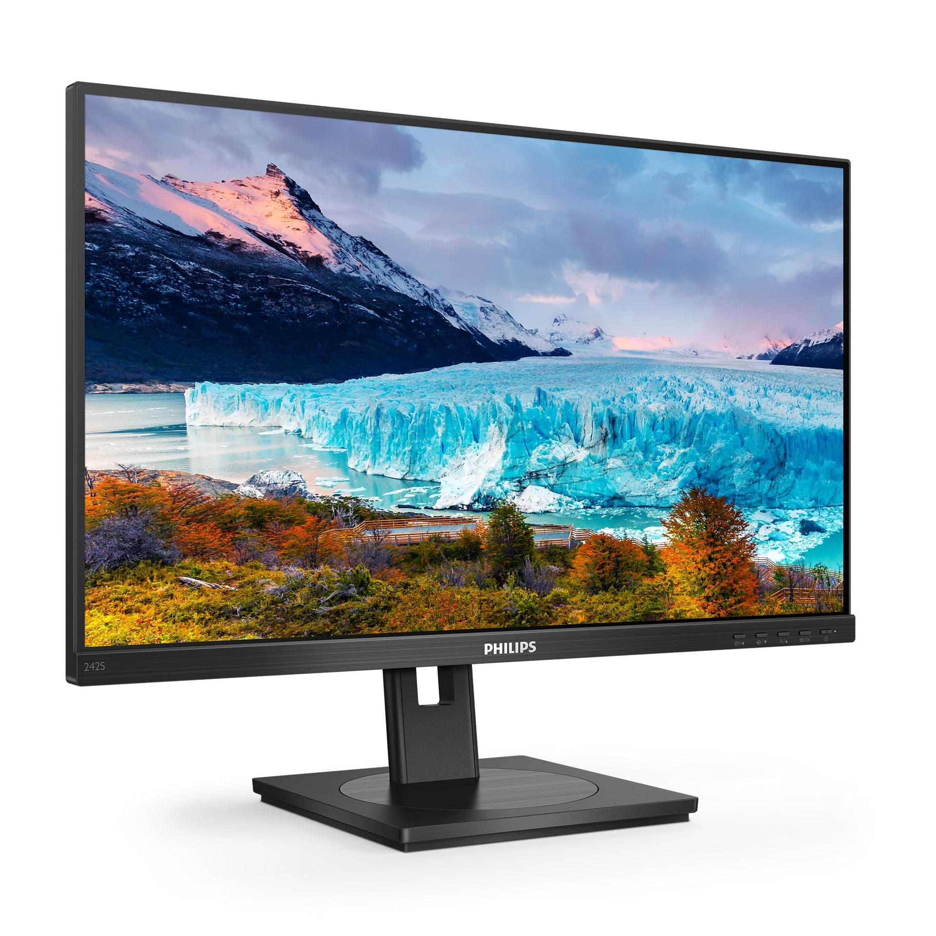 Philips 242S1AE - 24 Zoll FHD Monitor, höhenverstellbar (1920x1080, 75 Hz, VGA, DVI, HDMI, DisplayPort) schwarz