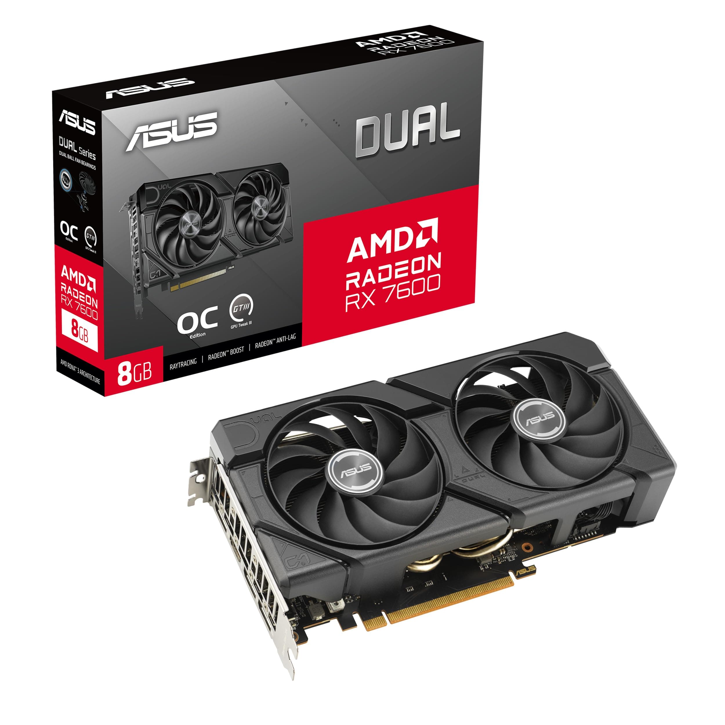 ASUS Dual Radeon RX 7600 EVO OC Edition 8GB GDDR6