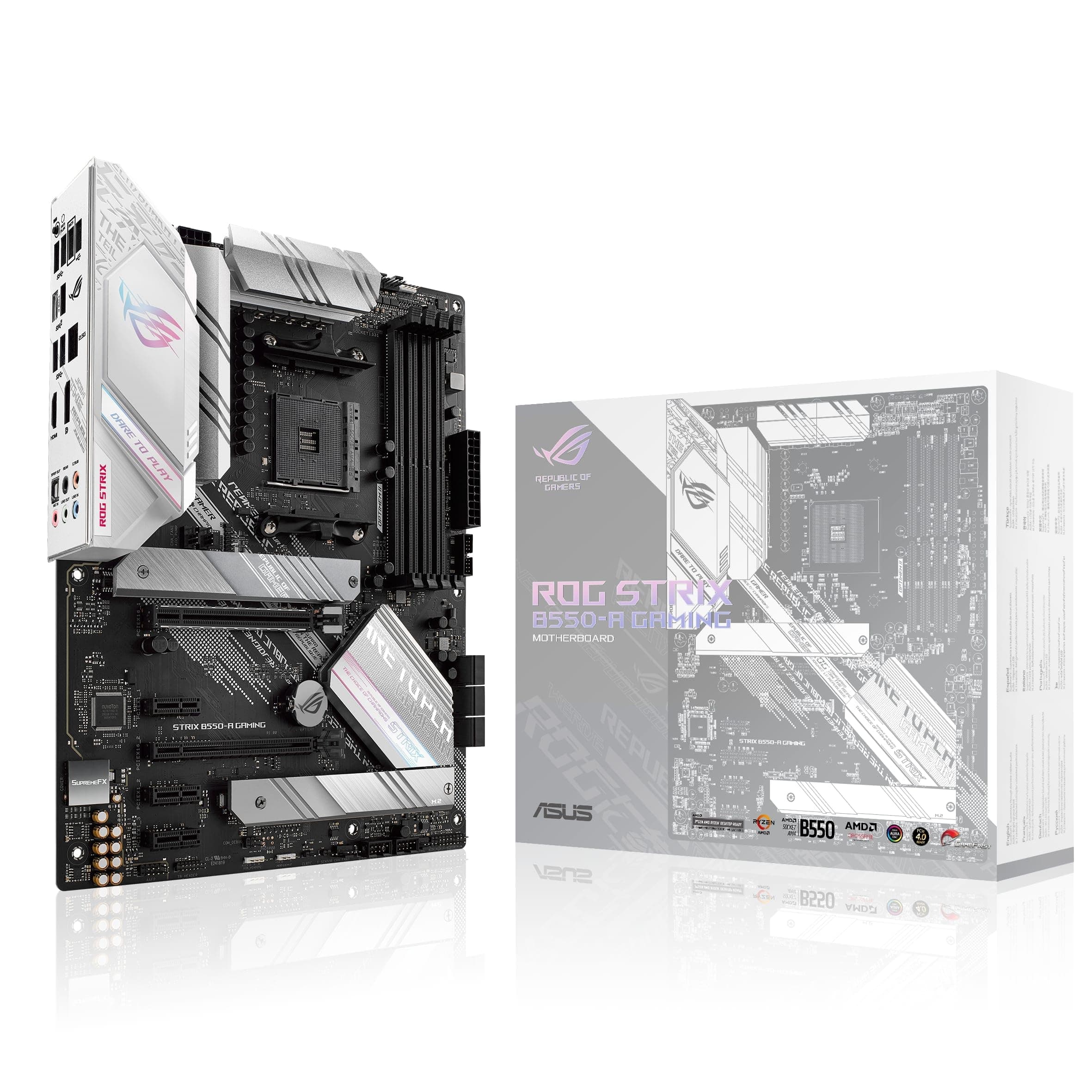 ASUS ROG STRIX B550-A GAMING Mainboard Sockel AMD Ryzen AM4 (ATX, 2x M.2, SATA 6Gbit/s, USB 3.2 Gen 2, PCIe 4.0, Aura Sync)