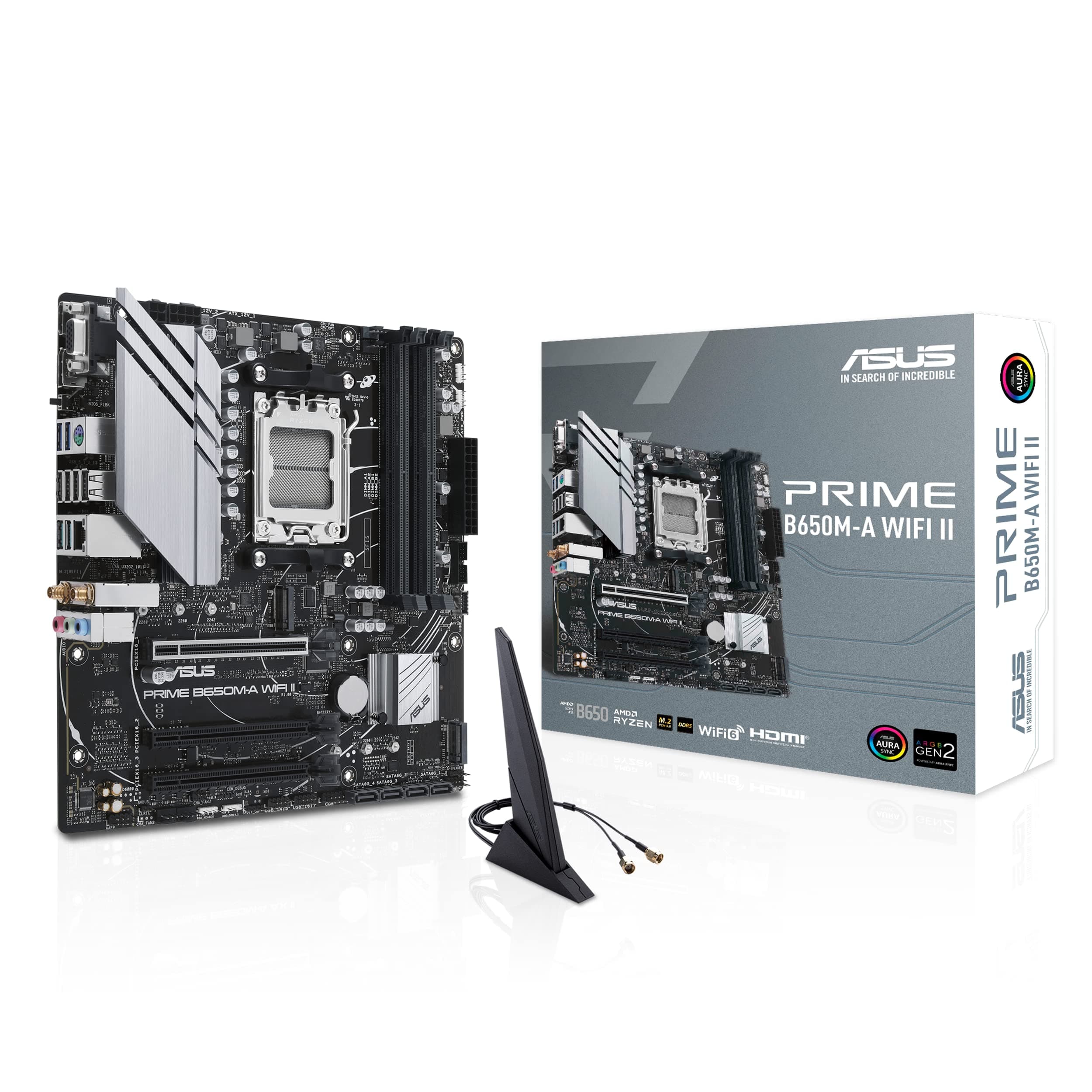 ASUS Prime B650M-A WIFI Gaming Mainboard Sockel AMD AM5 (Ryzen 7000, micro-ATX, DDR5 Speicher, PCIe 5.0, WiFi 6, BIOS Flashback, USB 3.2 Gen 2, Aura Sync)