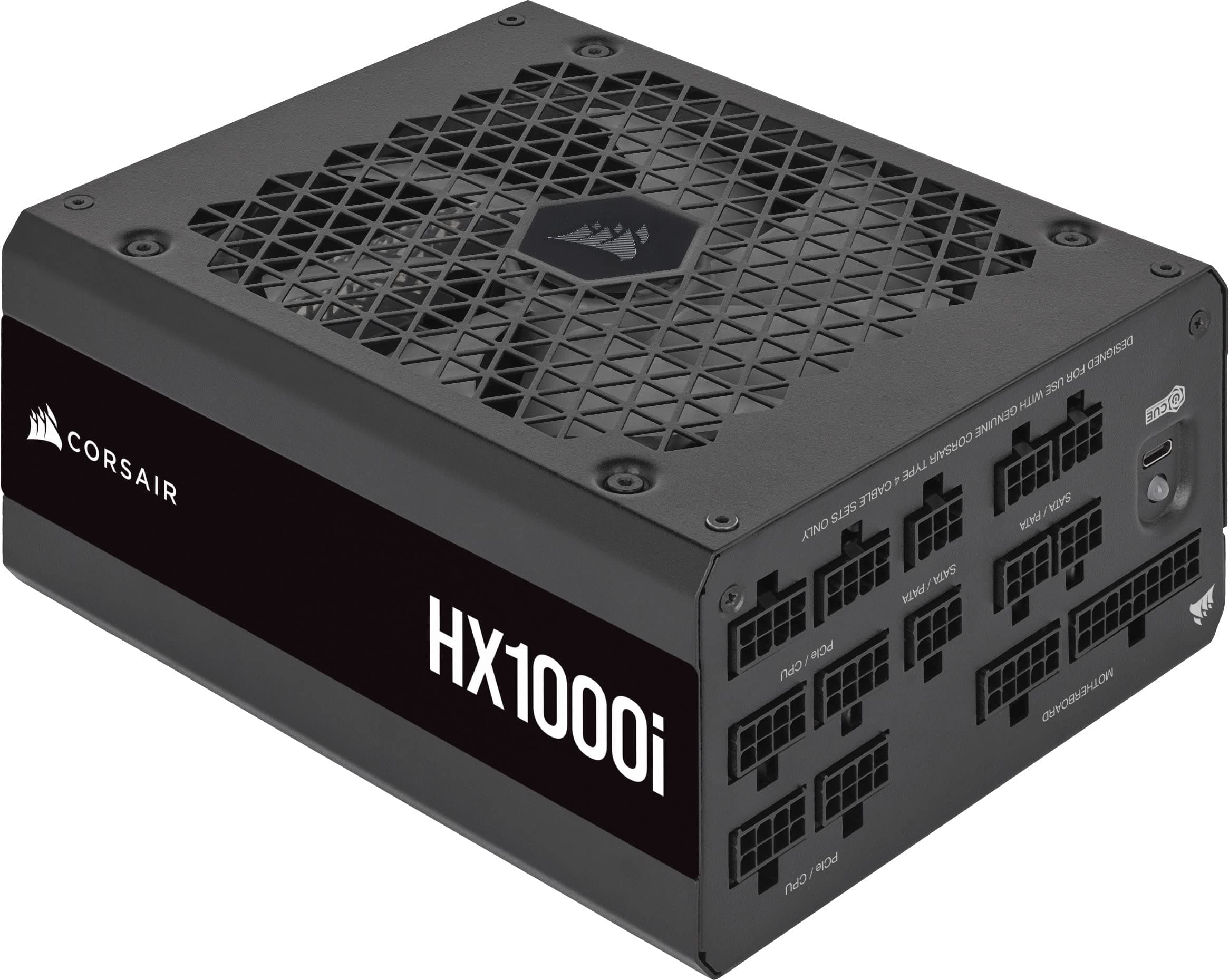 Corsair HX1000i Vollmodulares, Extrem Geräuscharmes ATX-Netzteil - ATX 3.1 - Und PCIe 5.1-kompatibel - CORSAIR iCUE Software-Kompatibel - 80 PLUS Platinum-Effizienz - Schwarz