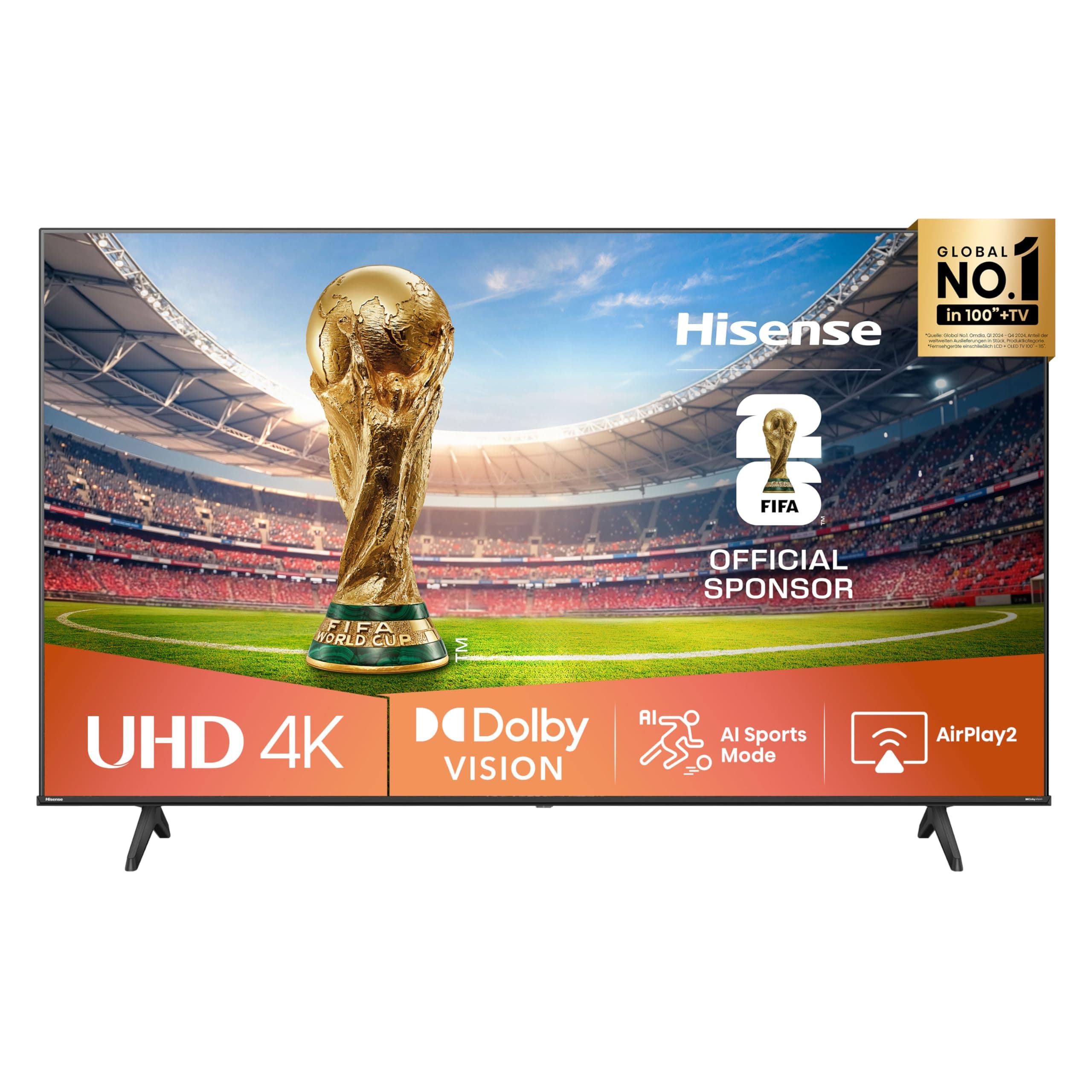 Hisense 43E6NT 108cm (43 Zoll) Fernseher, 4K UHD Smart TV, Precision Colour, HDR, Dolby Vision, 60Hz, Triple Tuner DVB-C/S/S2/T/T2, WiFi, HDMI 2.1, Bluetooth, Alexa Built-in, Schwarz, [2024]