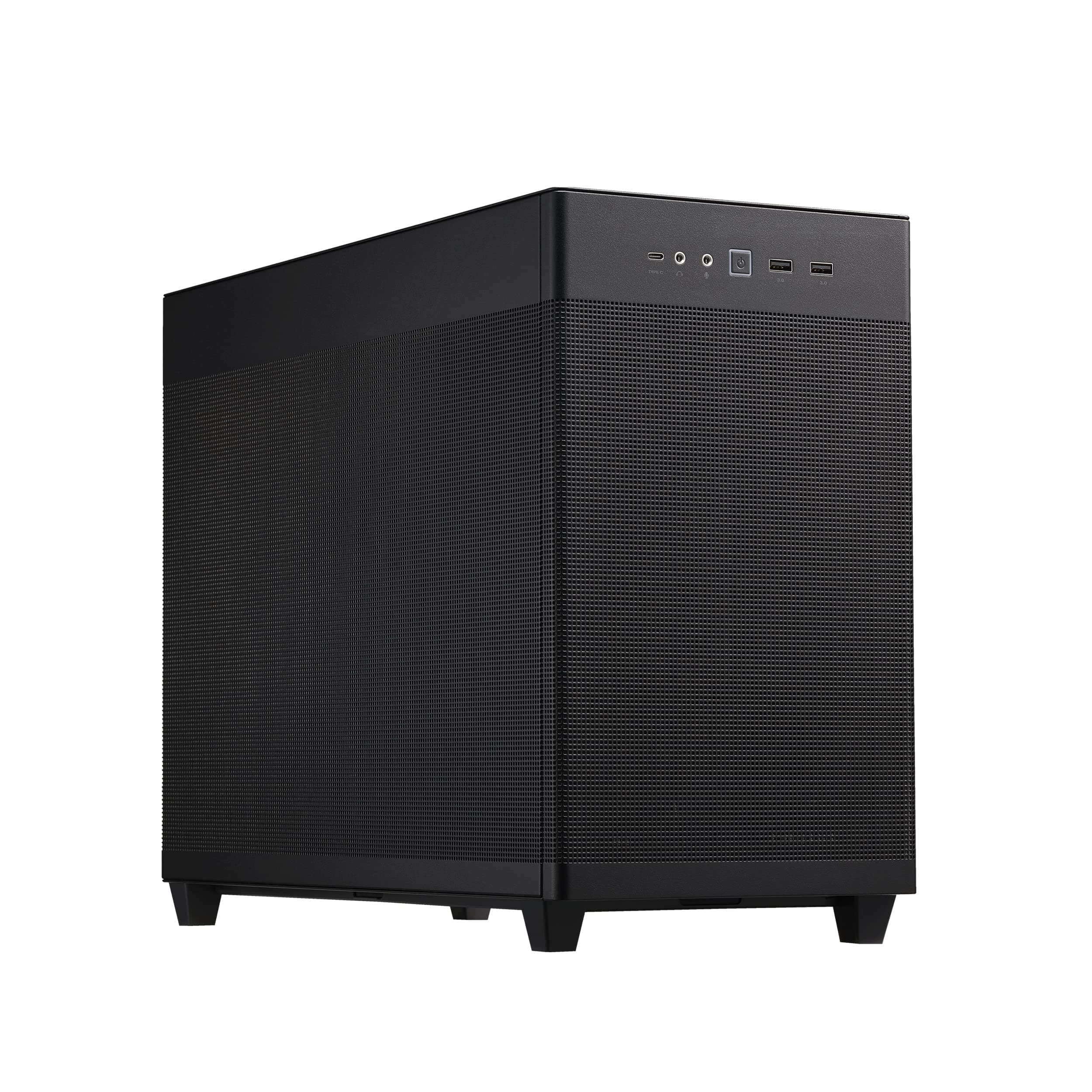 ASUS Prime AP201 MicroATX Gehäuse schwarz (33 Liter, unterstützt 280- & 360-mm-Kühler, Grafikkarten bis 338 mm Länge und Standard-ATX-Netzteile)