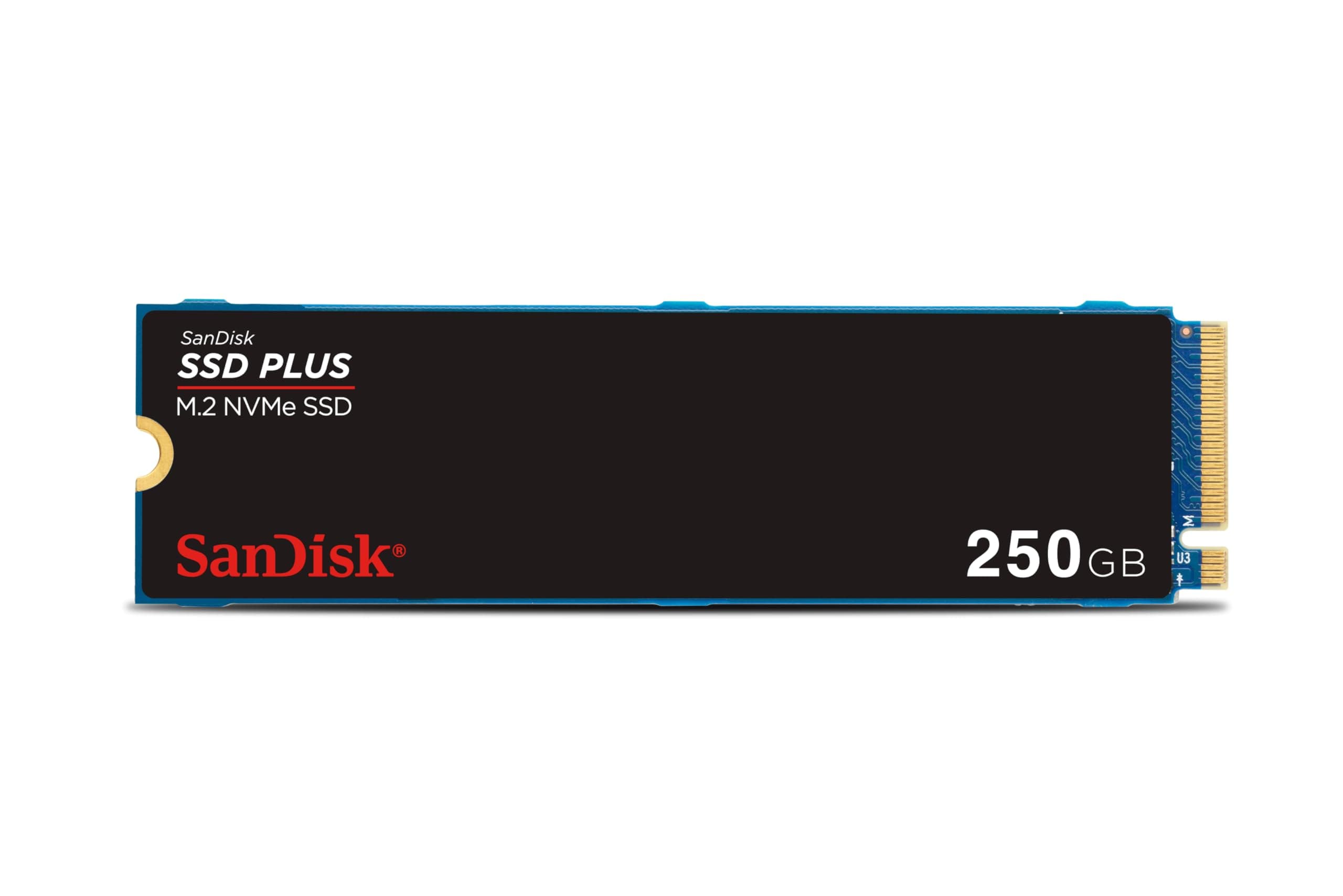 SanDisk SSD PLUS M.2 NVMe SSD 250 GB (M.2 2280, PCIe Gen 3.0, einfache Installation, Western Digital Dashboard, 3 Jahre Garantie)