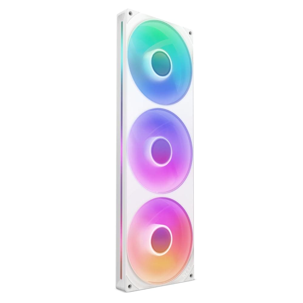 NZXT F420 RGB Core - 420mm Einzelframe-Lüftereinheit mit 3 x 140mm RGB-Lüftern - Geschwindigkeits- und Beleuchtungssteuerung - Hoher statischer Druck und Luftstrom - Fluiddynamische Lager - Weiß