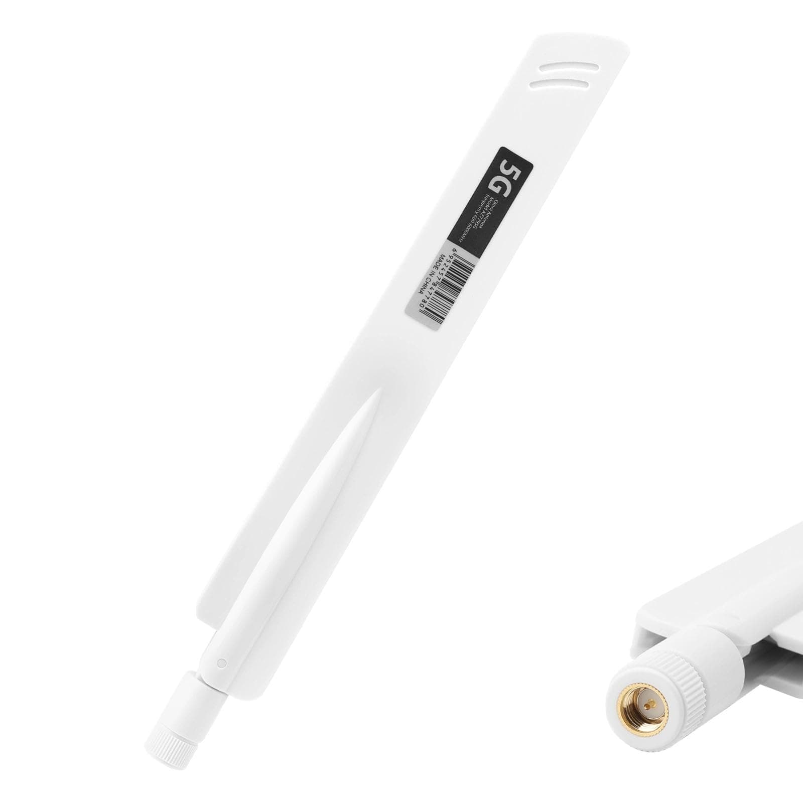 1 pcs 5G LTE Antenne mit Hochleistungs-Signalverstärkung - 18DBI SMA/TS9 Omnidirektionale WLAN-Antenne Home Outdoor für Router, Booster, und FPV-Kameramonitore USB-Adapter- Weiß Gainer