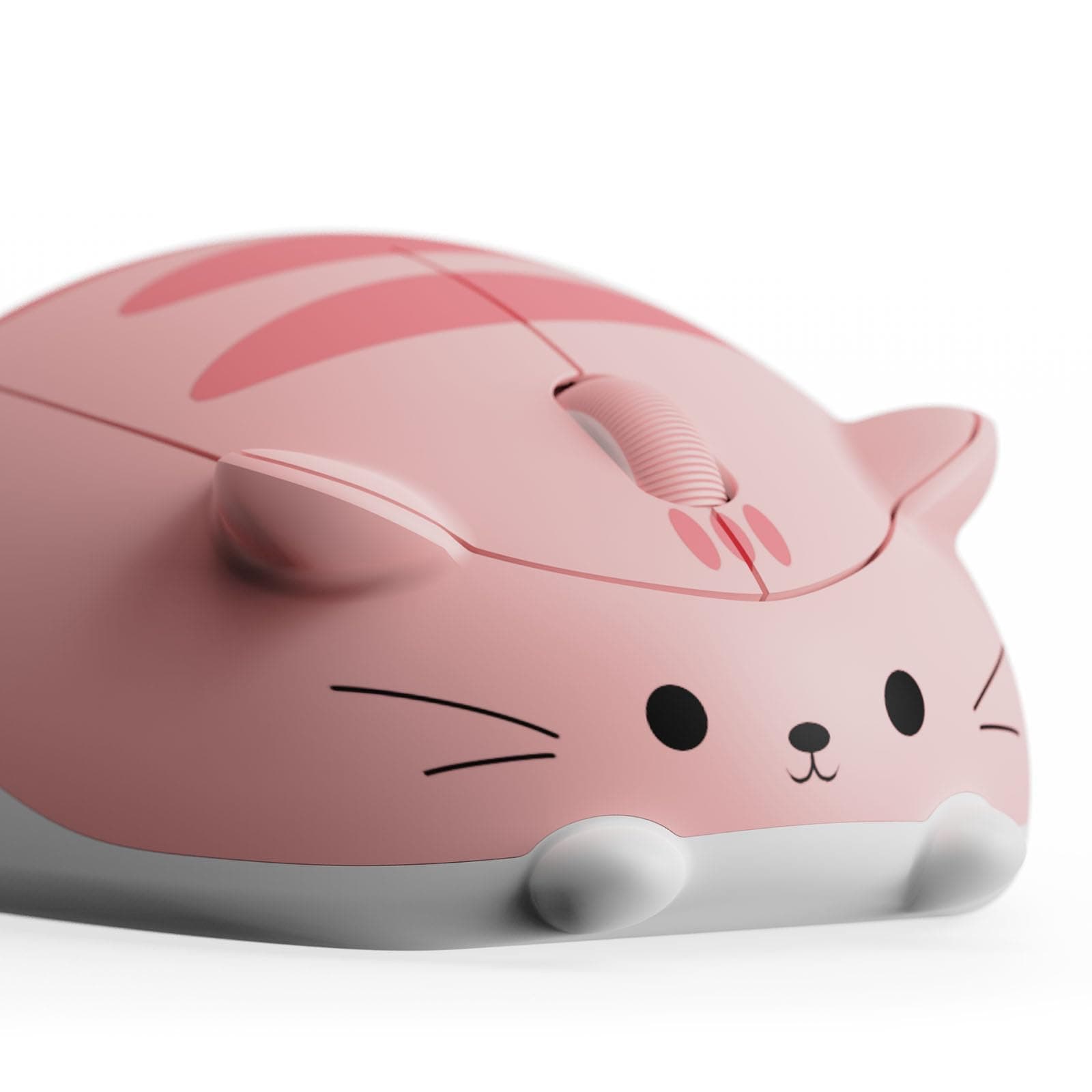 Akko Niedliche kabellose Maus mit Katzenmotiv, rosa Maus, Tri-Mode-Mäuse Bluetooth 3.0/5.0/2.4G USB-A-Empfänger, leiser klick, niedliche kabellose Cartoon-Mäuse für Laptop/Desktop/PC (Pink Angie)