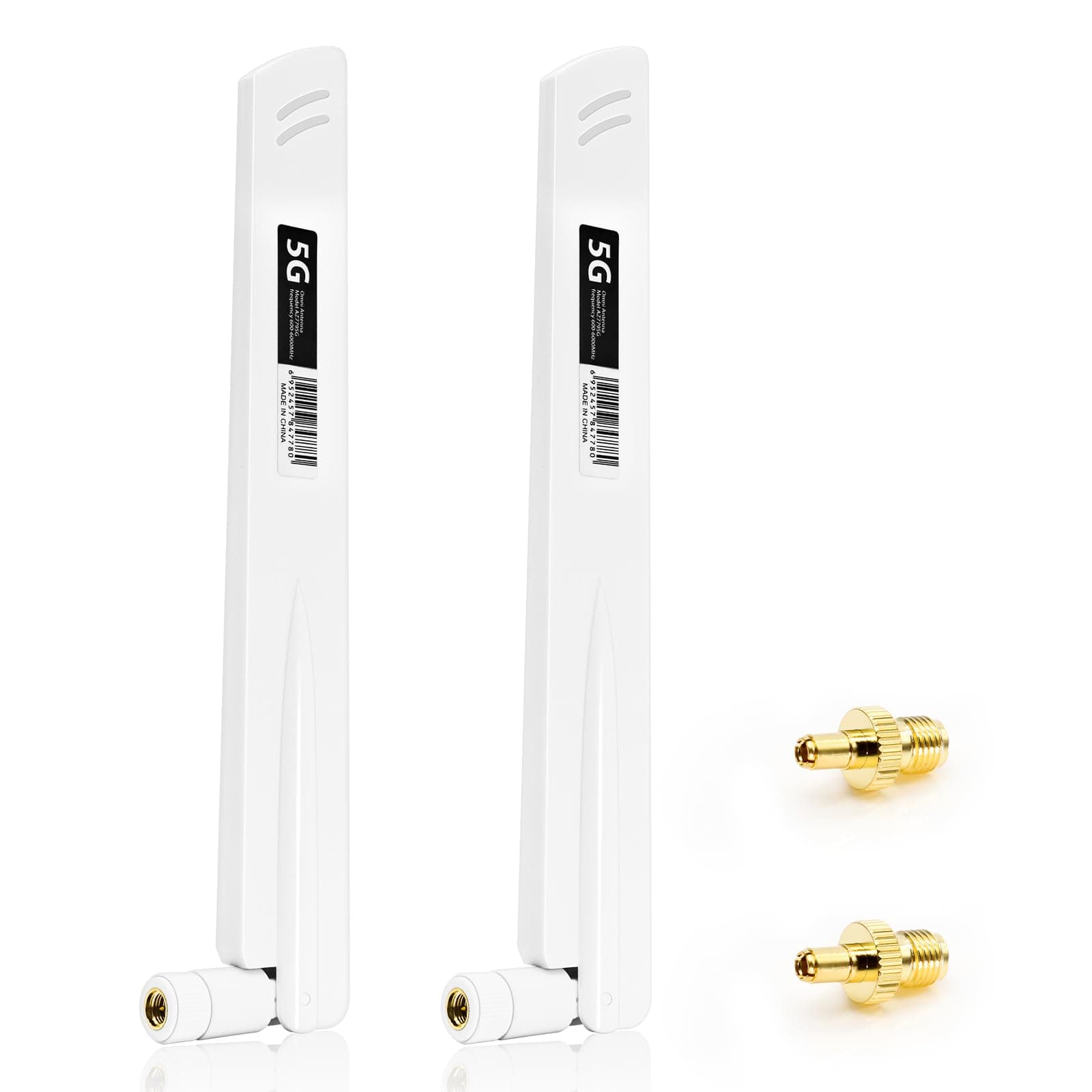 5G LTE Antenne 4G LTE Signal Gain 18DBI Signalverstärker SMA / TS9 Stecker Omnidirektionale WLAN-Antenne,600-6000MHz für 3G/4G/5G/GSM/GPRS Router IoT-Gateway Smart Home Weiß