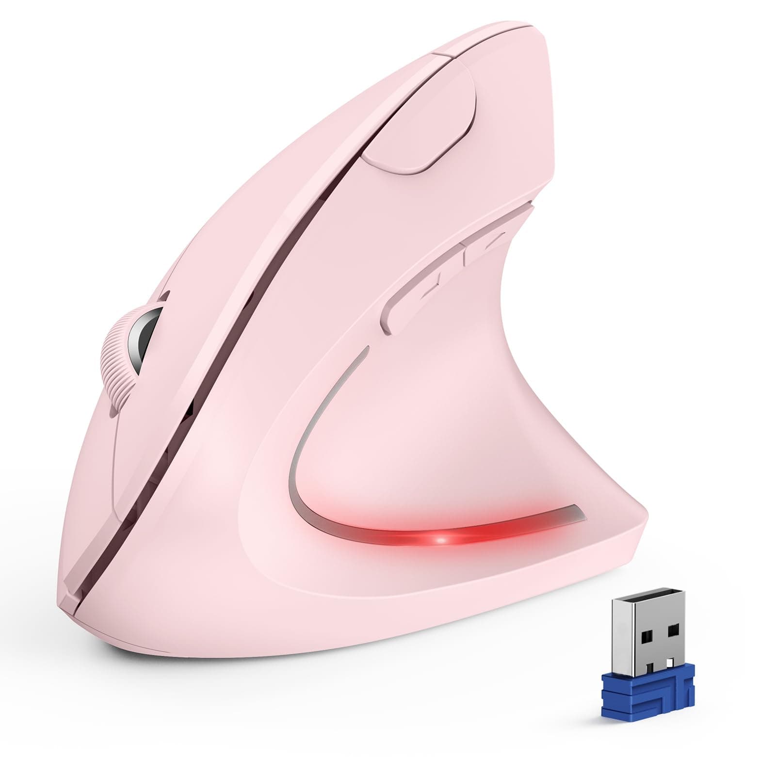 TECKNET Ergonomische Maus, Kabellose Bluetooth Vertikale Maus(BT 5.0+BT 3.0+2.4G), 6 Einstellstufen bis 4800 DPI, Optisch Leise Wireless Mouse für Laptop/PC/Mac/Tablet/iPad(Win/Android/iOS), 6 Tasten