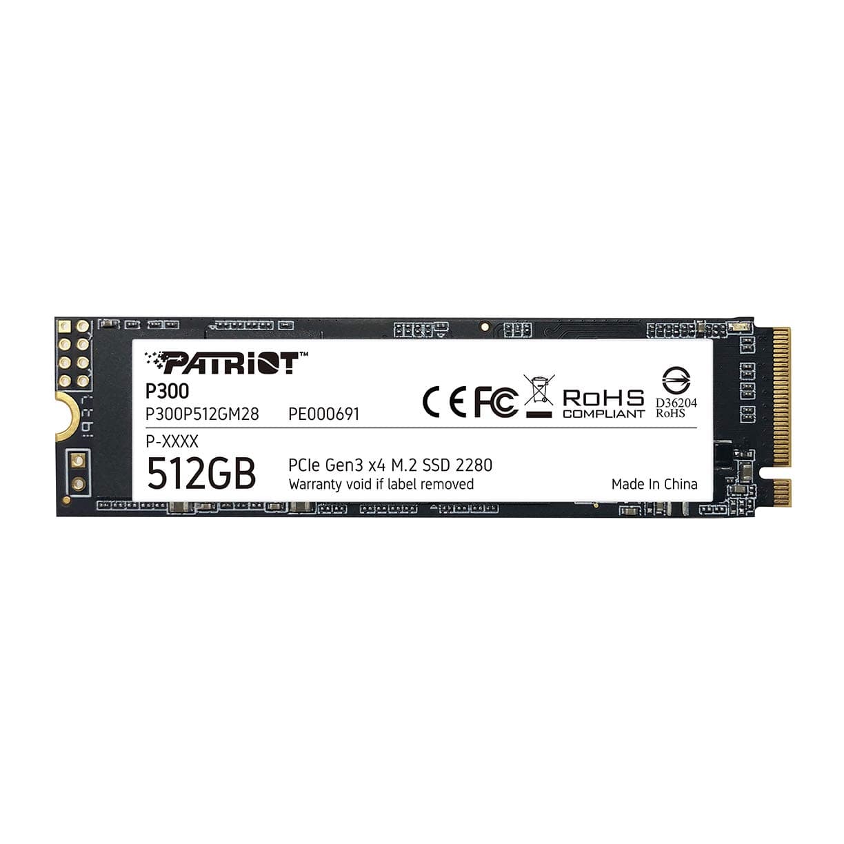 Patriot P300 512GB Interne SSD - NVMe PCIe Gen 3x4 - M.2 2280 - Solid State Drive - P300P512GM28