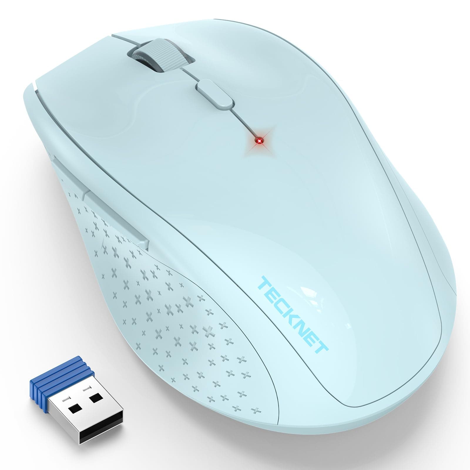 TECKNET Kabellose Maus, 4800 DPI 2.4G Funkmaus mit USB Empfänger, 30 Monate Batterielaufzeit, Optical Tracking, Wireless Maus mit 6 Tasten für PC Laptop Windows Mac MacBook Linux