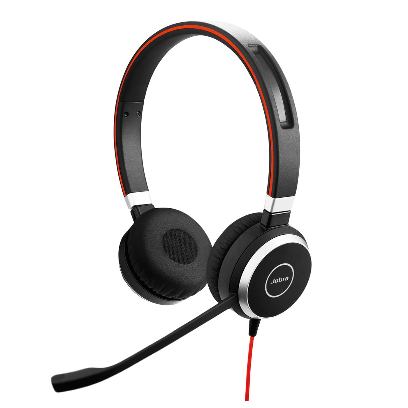 Jabra Evolve 40 UC Stereo Headset mit Mikrofon - Unified Communications Kopfhörer für VoIP Softphone mit passivem Noise-Cancelling - USB-Kabel mit Anrufsteuerung - Schwarz