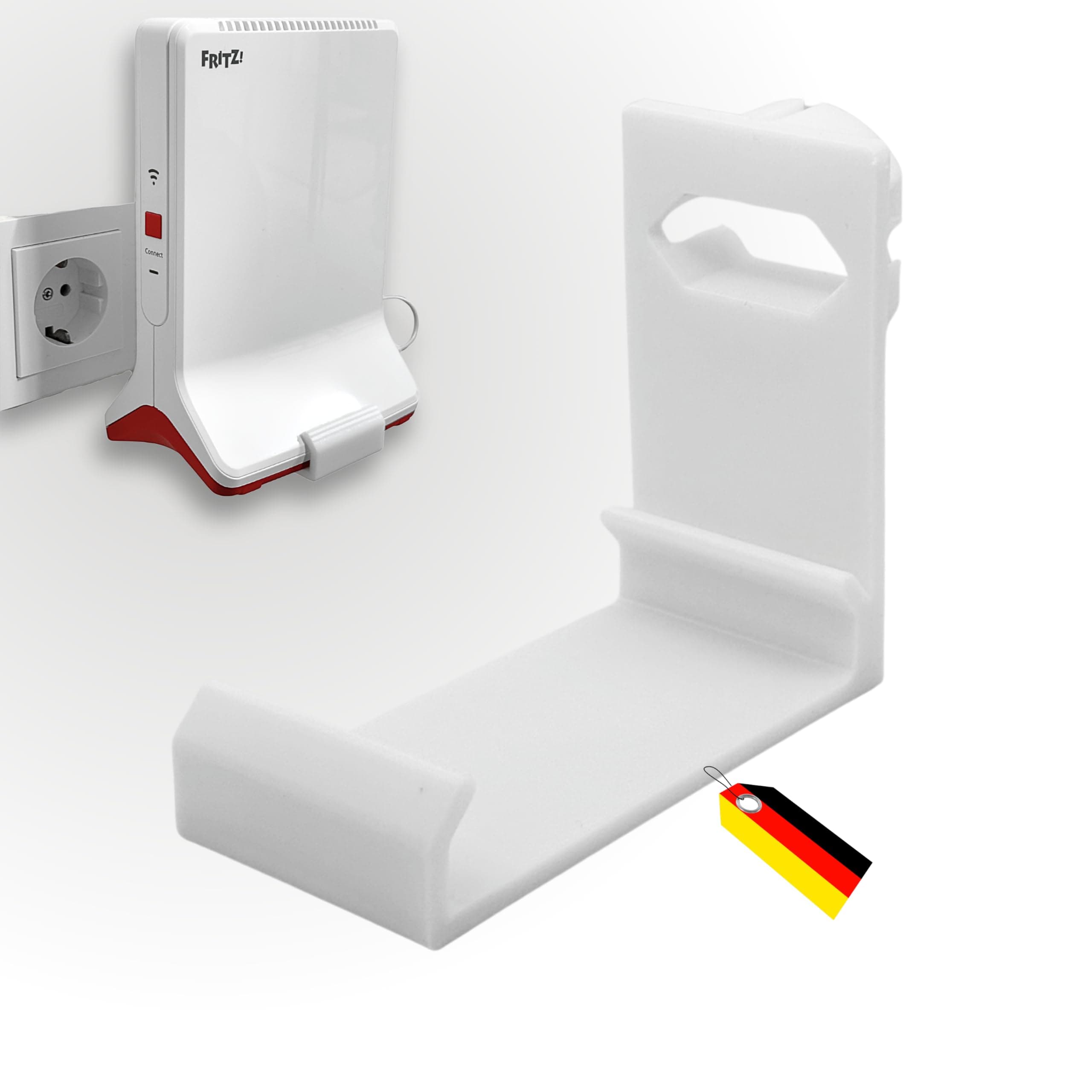 Wandhalterung für Fritz!Repeater 6000 & 3000 - Steckdosenhalterung | einfache Montage | Schnell & ohne Werkzeug in Sekunden installiert
