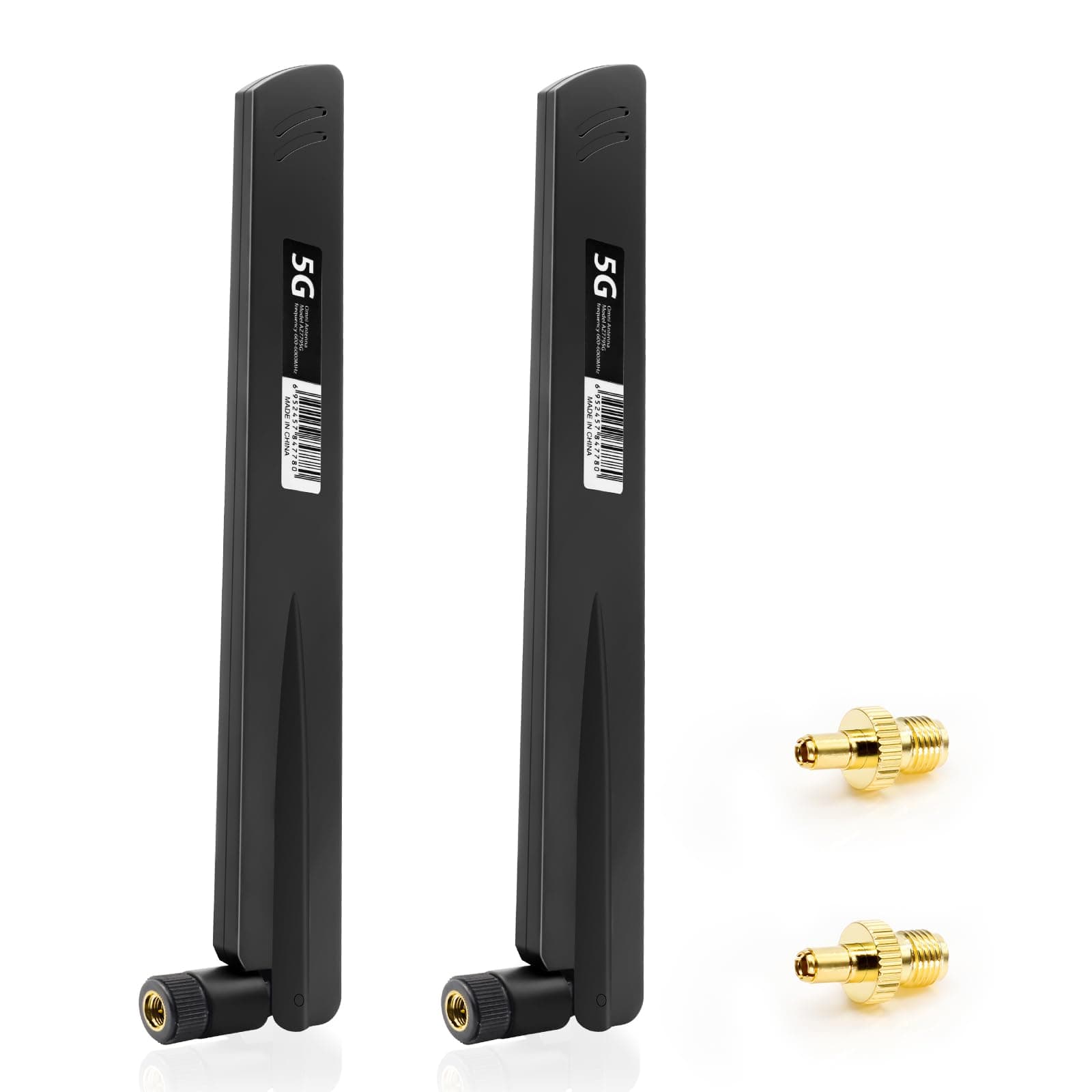 5G LTE Antenne mit 18dBi Signalverstärker - Omnidirektionale WLAN-Antenne für 3G/4G/5G/GSM/GPRS Router & IoT-Gateway - SMA / TS9 Stecker - 600-6000MHz - Schwarz