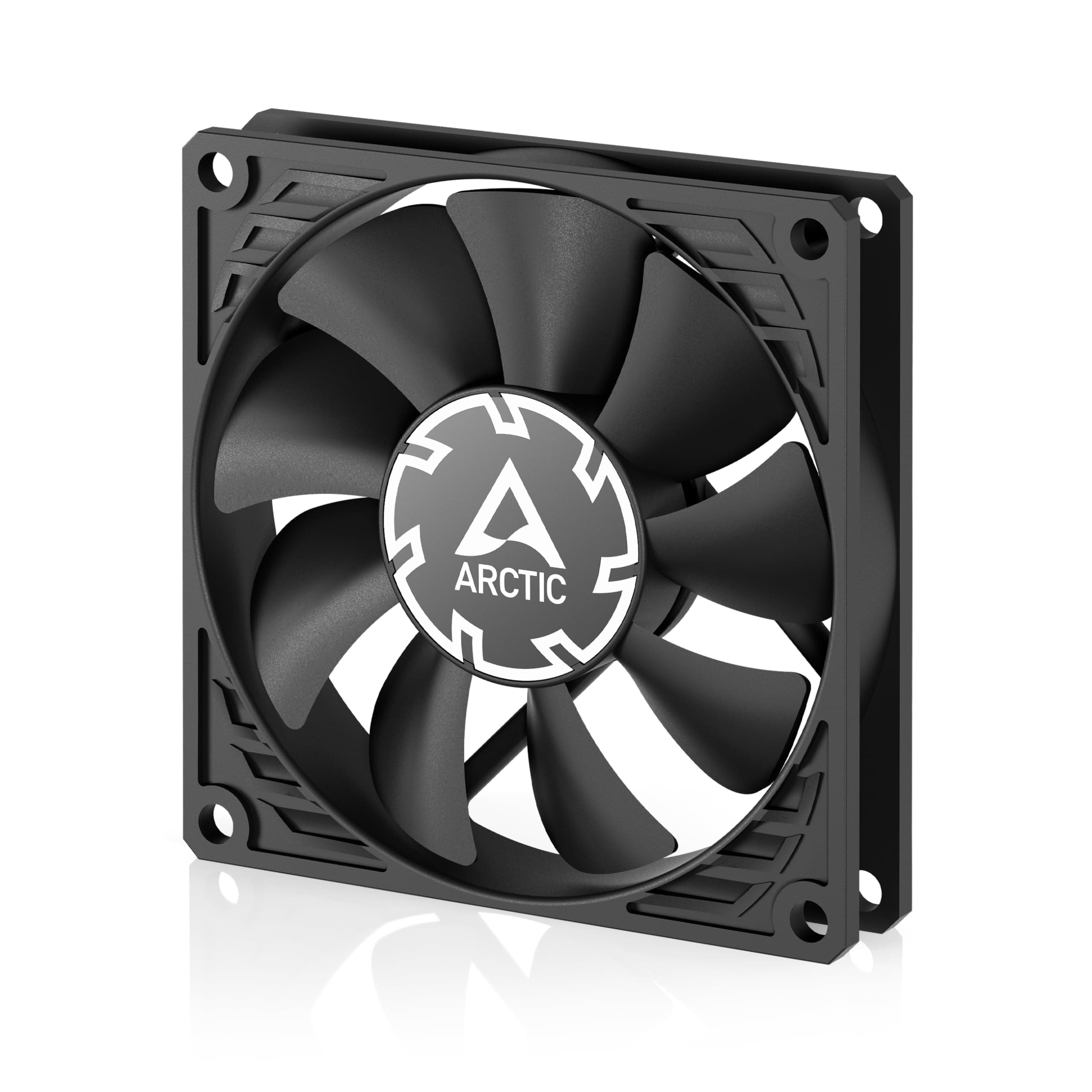 ARCTIC P8 Slim PWM PST - PC Lüfter, 80 mm Gehäuselüfter, optimiert für statischen Druck, Case Fan mit PST-Anschluss (PWM Sharing Technology), DC Lüfter, besonders schmal 15 mm, 300–3000 rpm - Schwarz