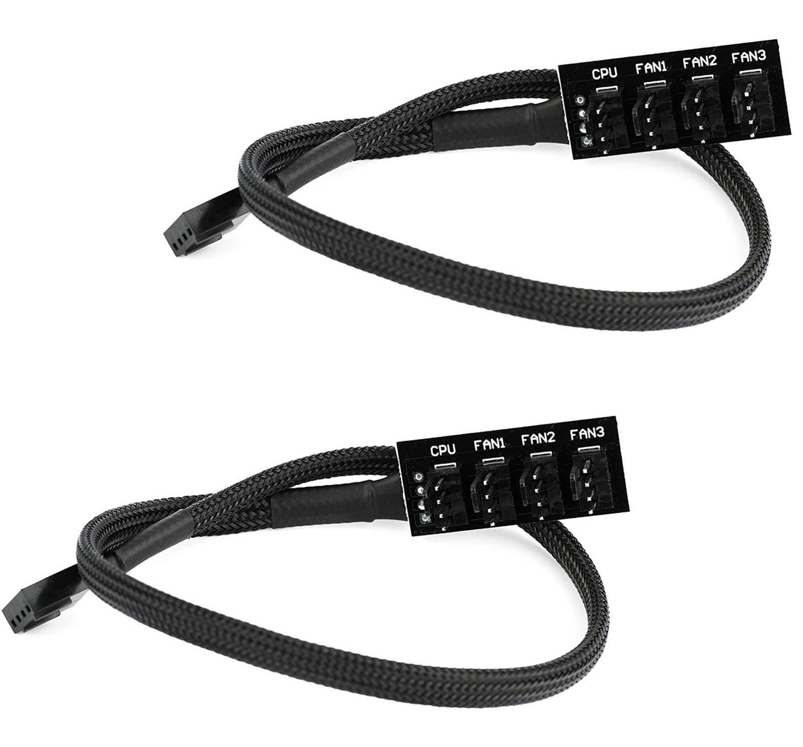 Greluma 2 Stk 4-poliger PWM-Lüfter-Hub,4-Poliger Stecker für CPU-Lüfter PC-Lüfter-Hub,Computer-CPU/Gehäuselüfter Power Multi-Splitter-Anschluss-Kabel-Adapter für 12-V-Computer 3-Polige 4-Polige Lüfter