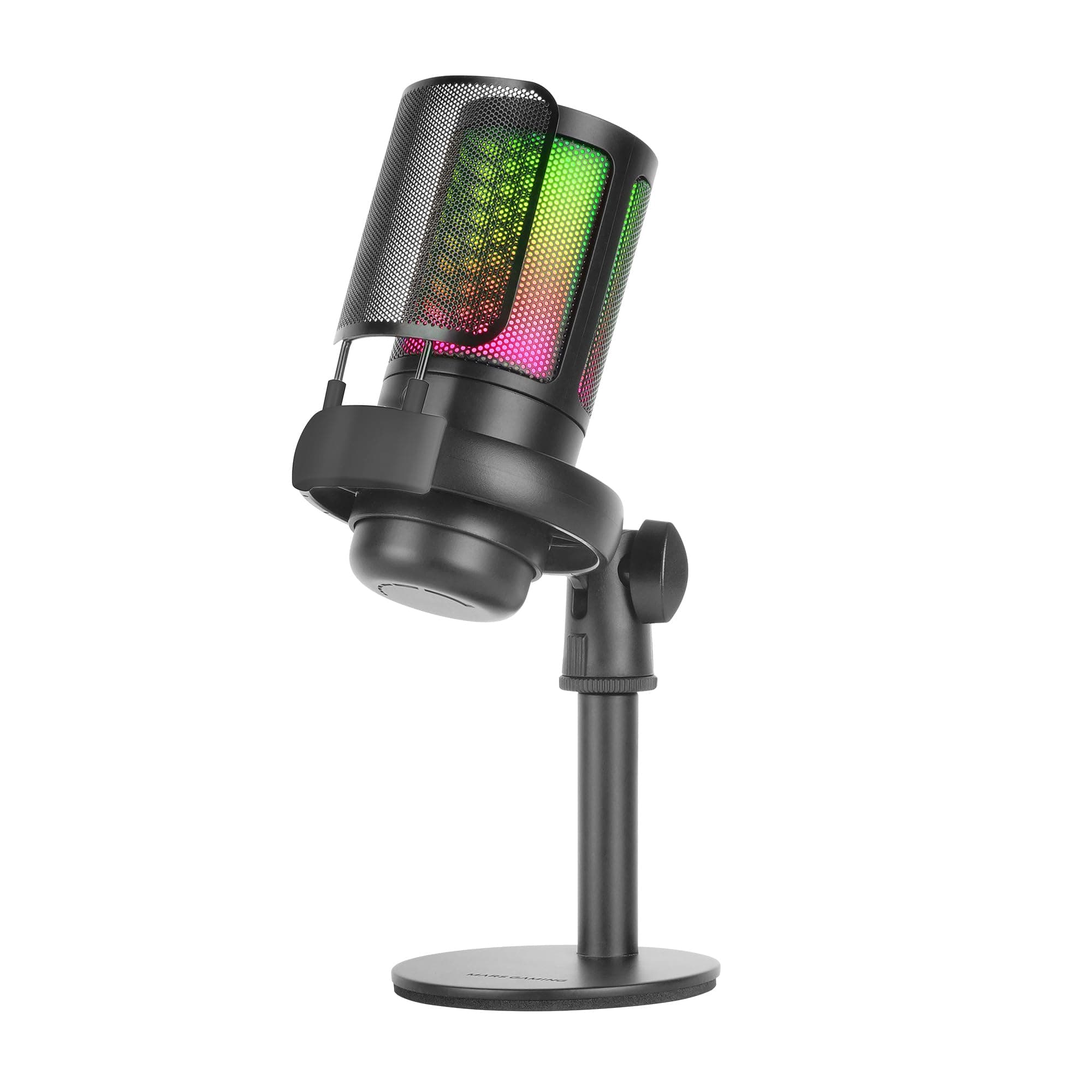 Mars Gaming MMIC-XT, Professionelles High Definition 192Khz 24-bit Studiomikrofon, Kugelarm, Anti Shock Mount, Pop Filter Metallgitter, Schwarz