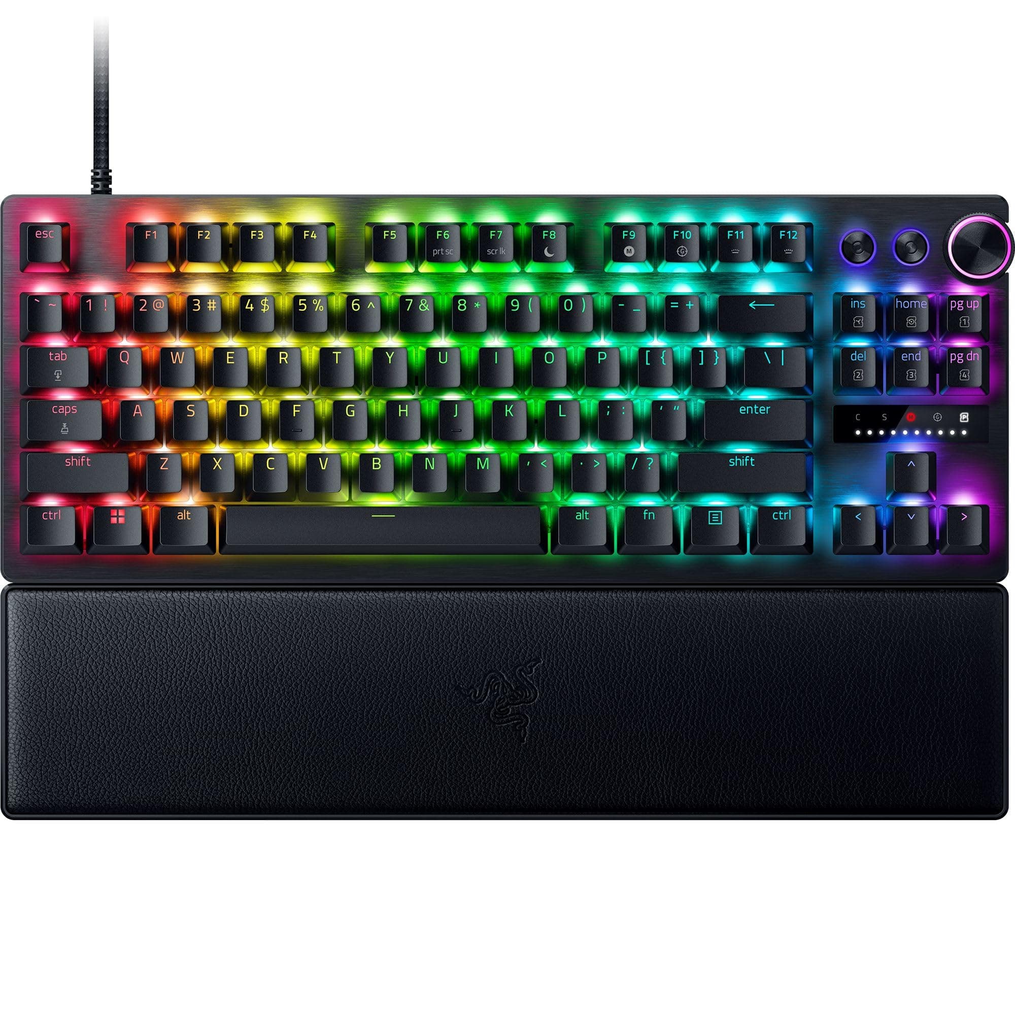 Razer Huntsman V3 Pro Tenkeyless - Analoge optische E-Sport TKL Gaming-Tastatur ohne Ziffernblock - Snap Tap & Rapid Trigger (Digitaler Drehregler, Doubleshot-PBT-Tasten) QWERTY US-Layout | Schwarz